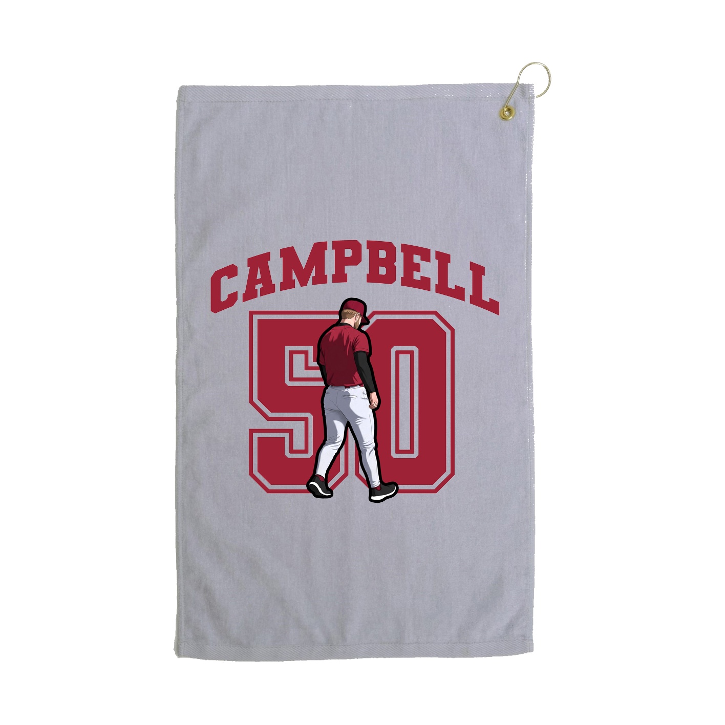 Golf Towel — Number in Grey