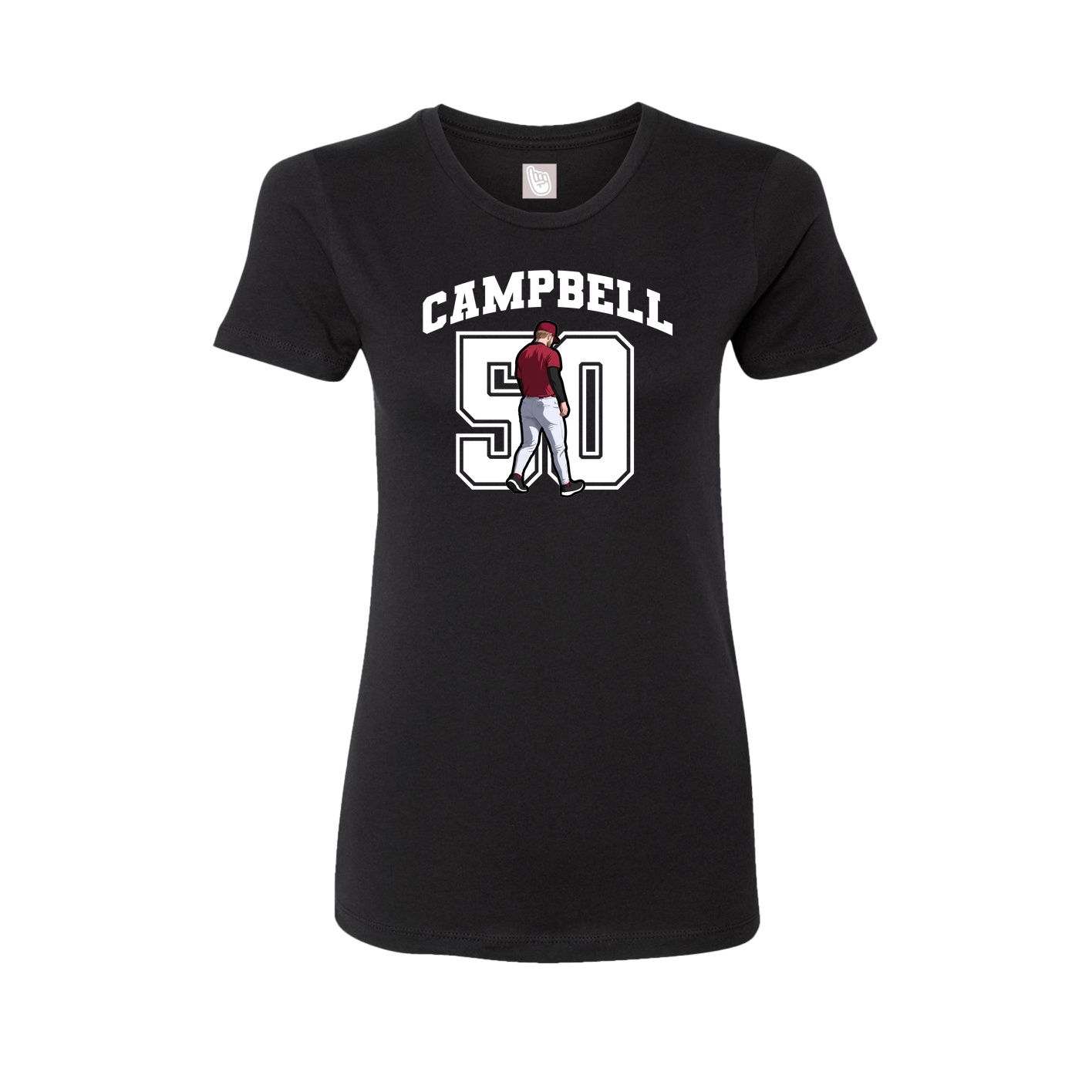 Fitted Women's Tee — Number in Black