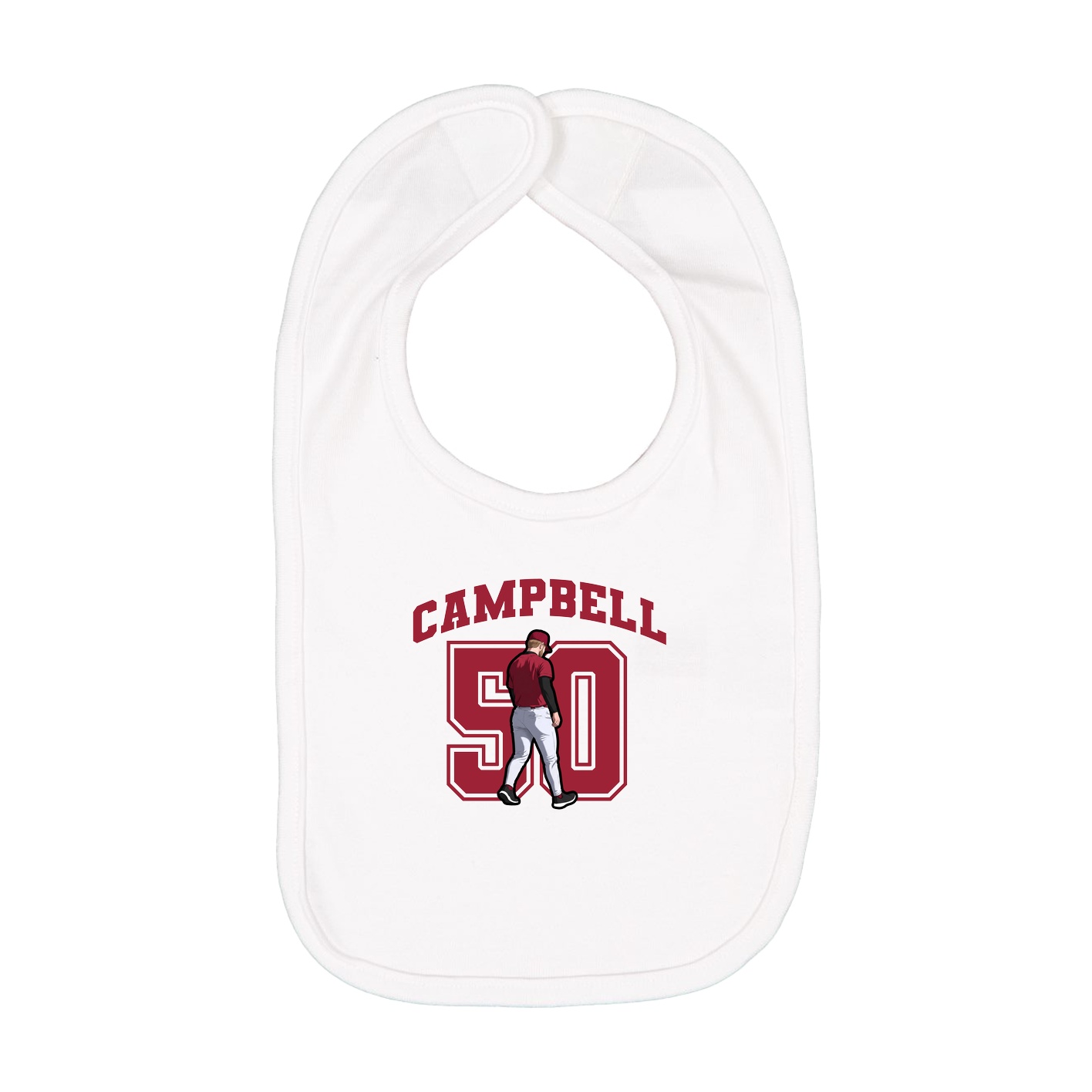 Infant Bib — Number in White