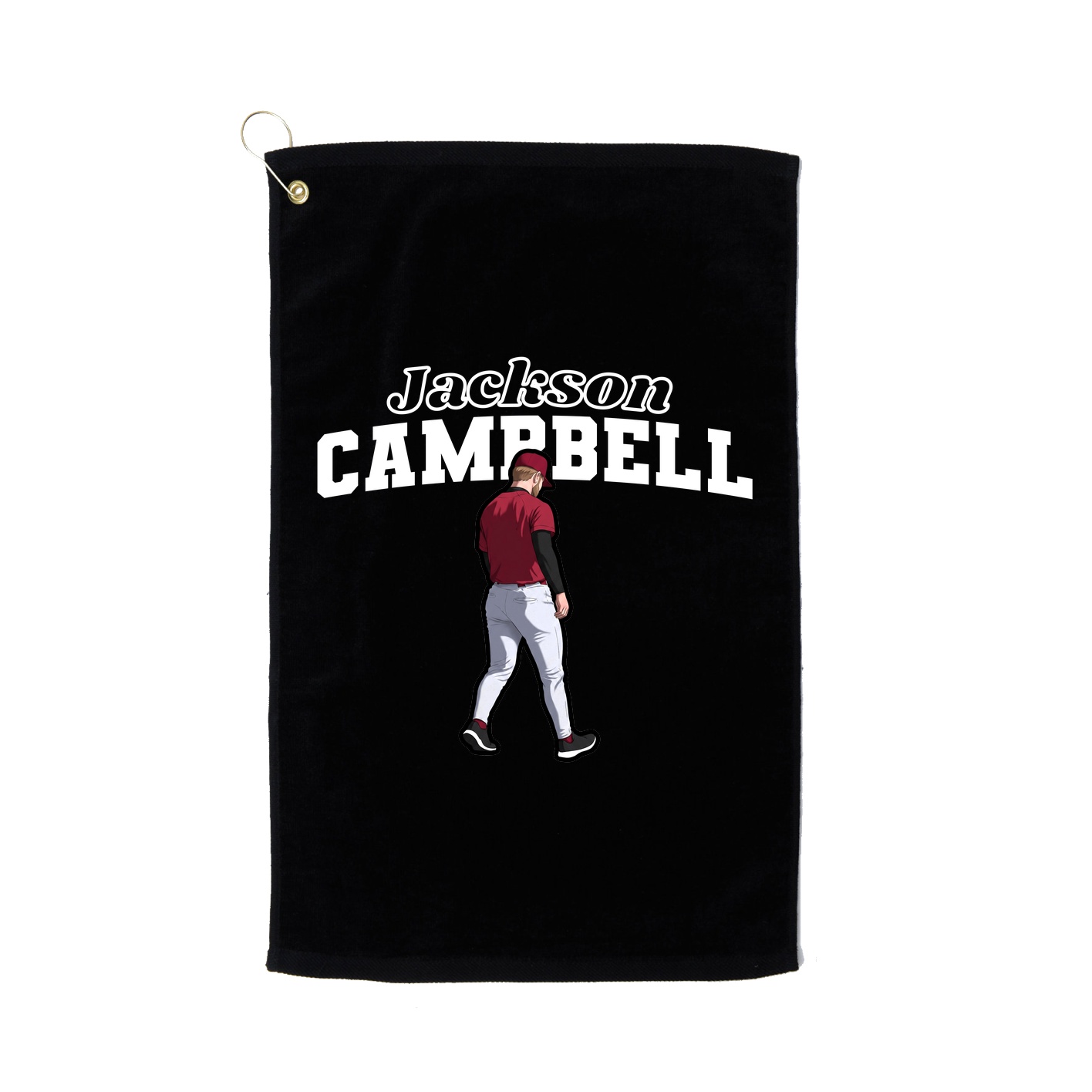 Golf Towel — Name Arch in Black