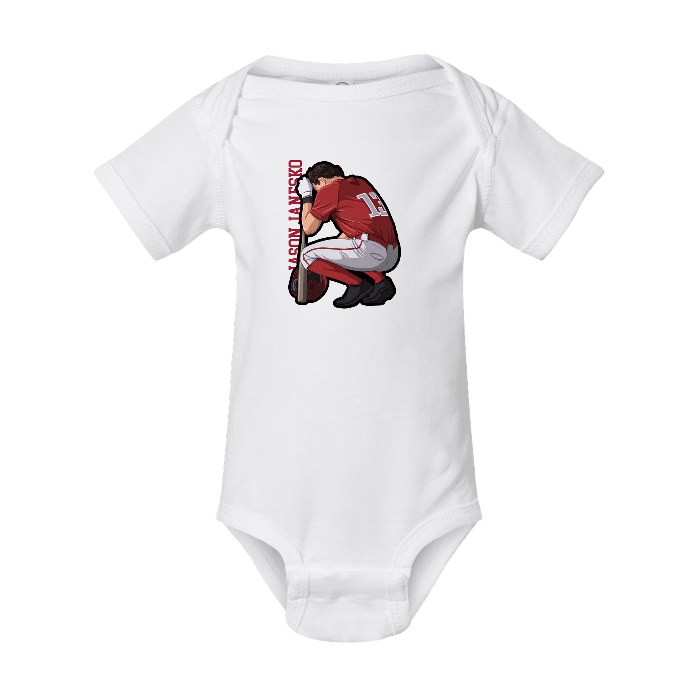 Baby Onesie — Name Vertical in White