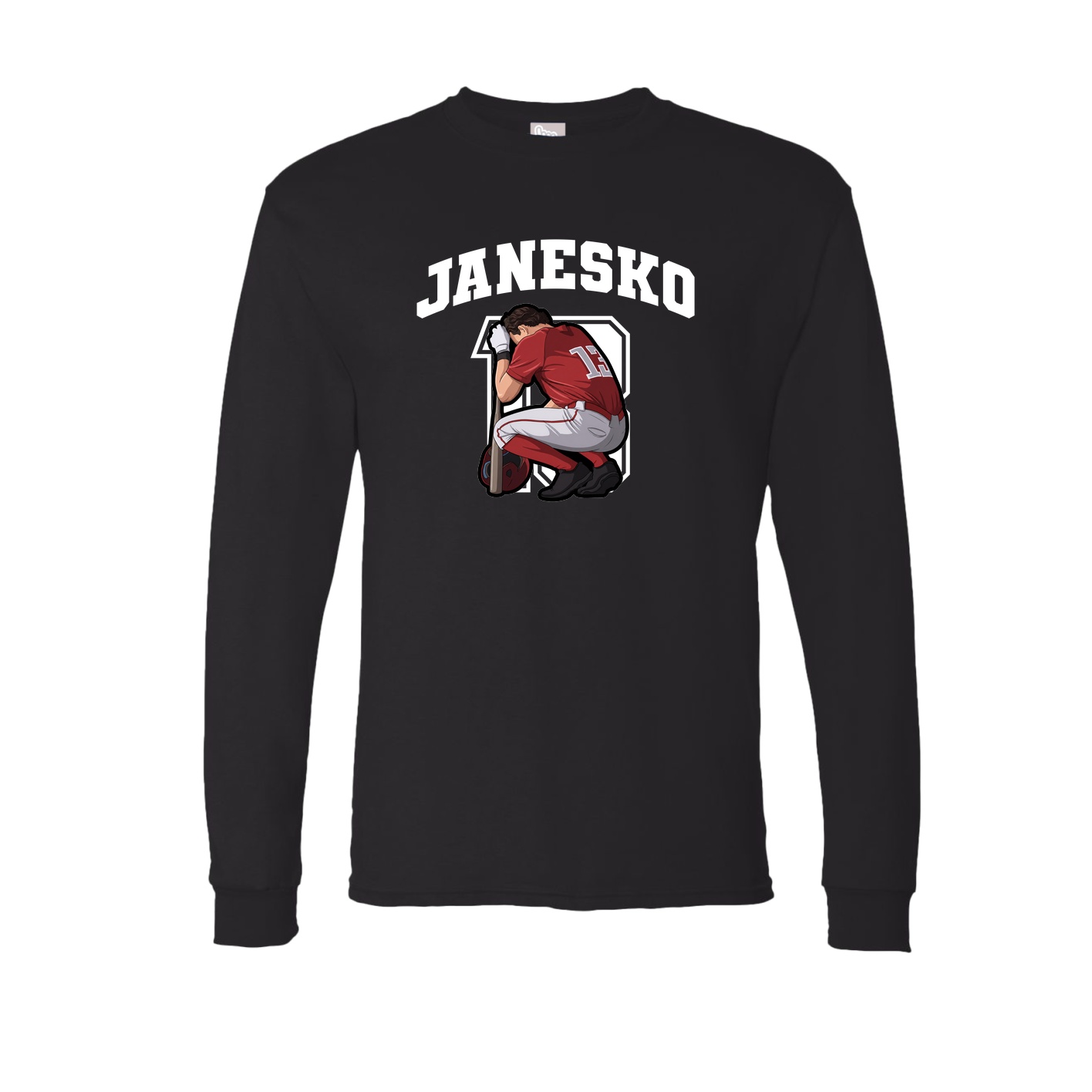Long Sleeve Tee — Number in Black