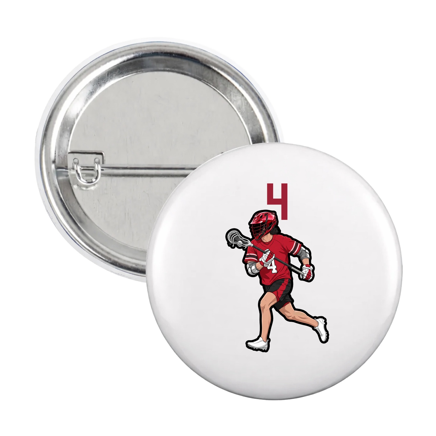 Game Day Button — Number Top in White