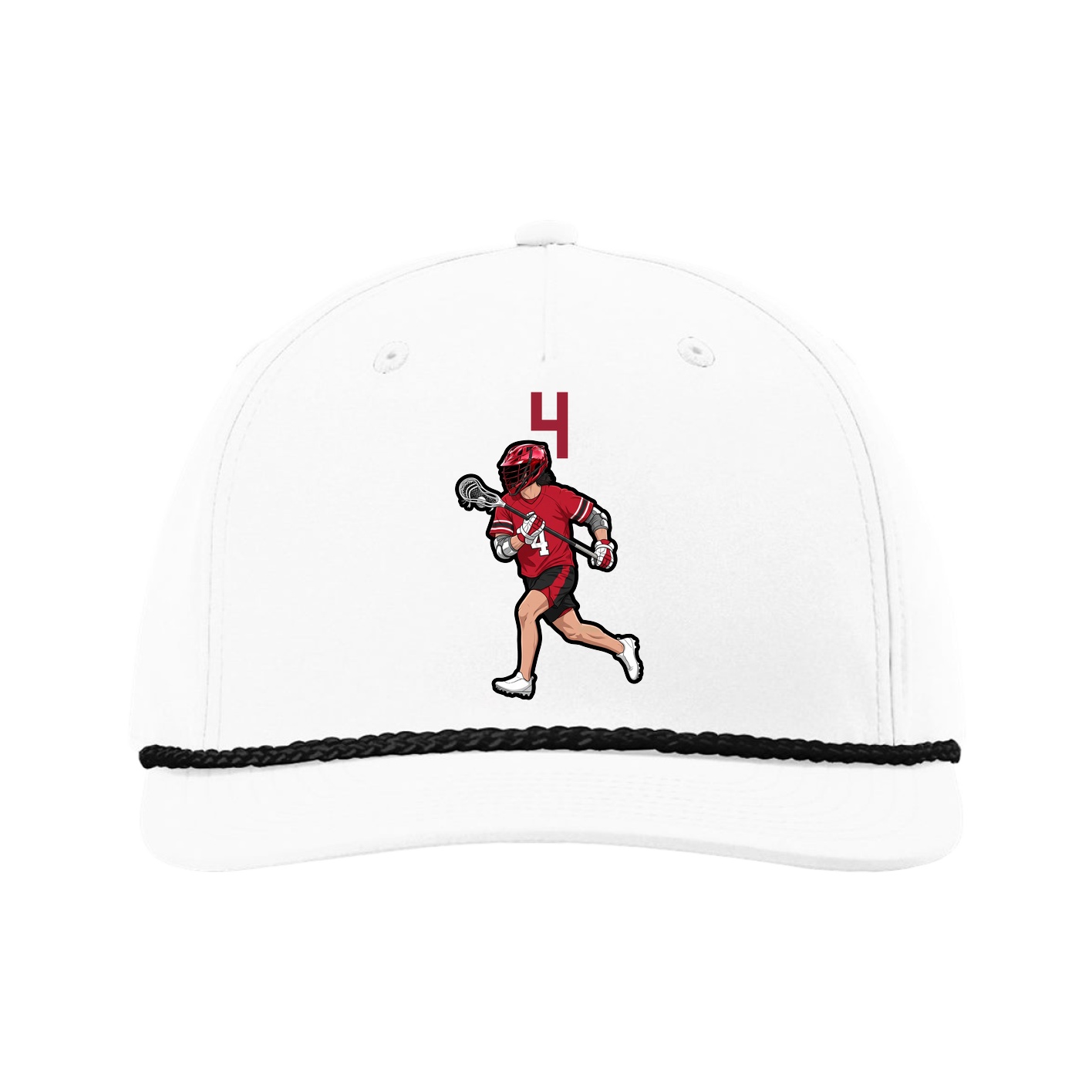 Five-Panel Classic Rope Cap — Number Top in White