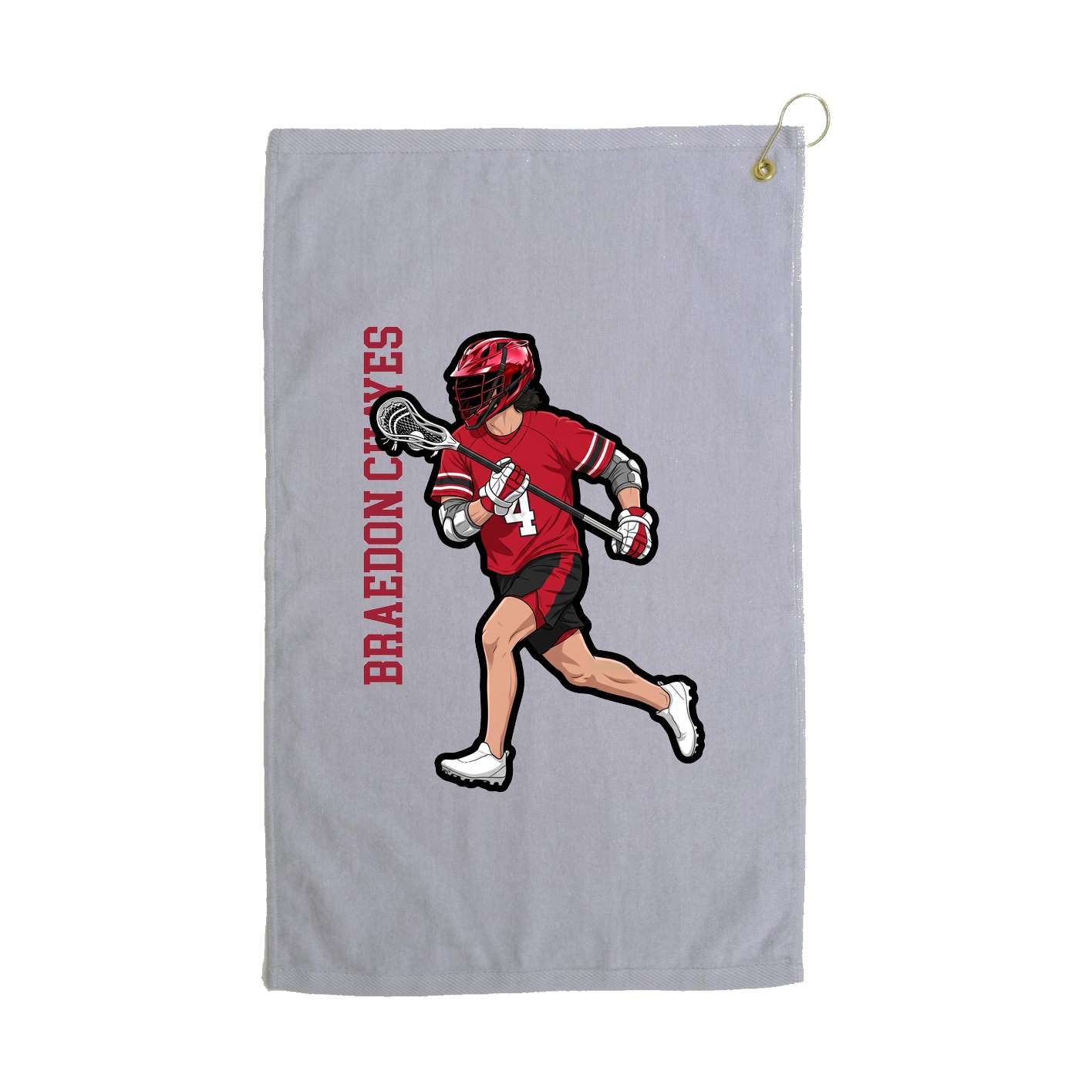 Golf Towel — Name Vertical in Grey