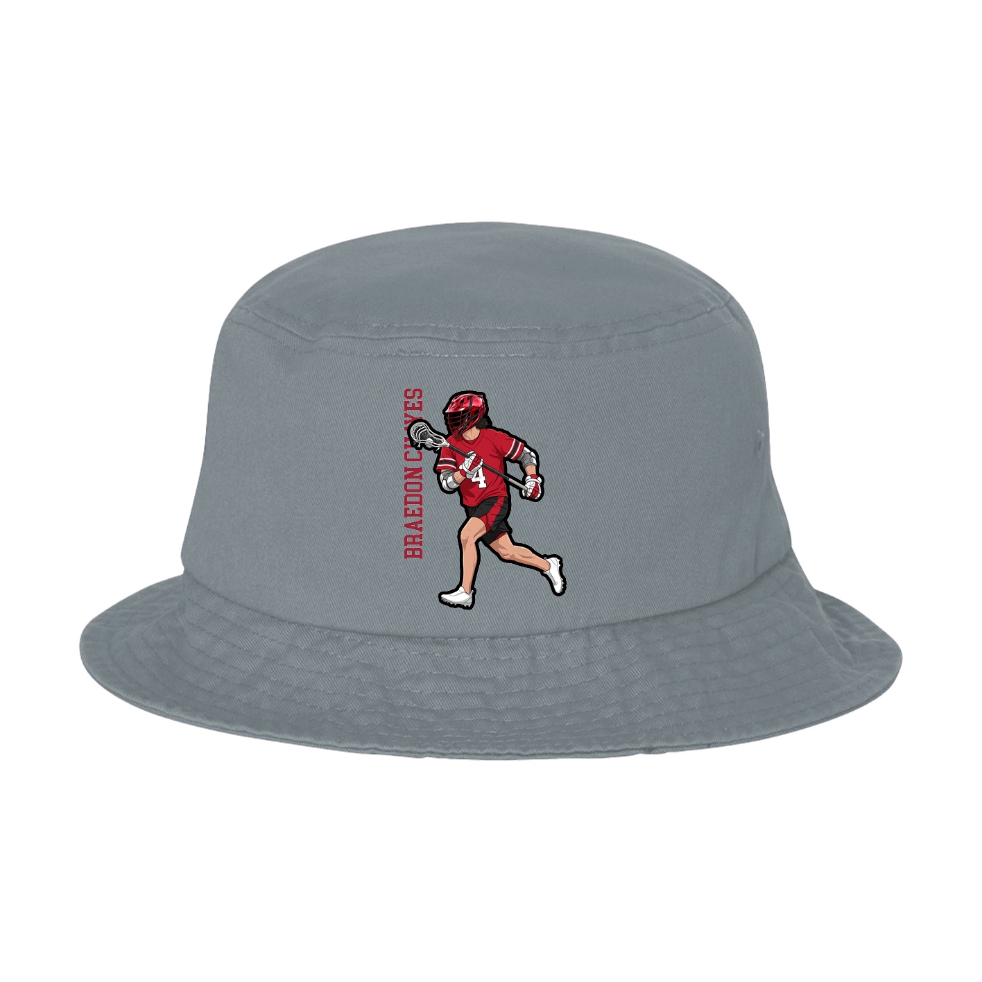 Bucket Cap — Name Vertical in Grey