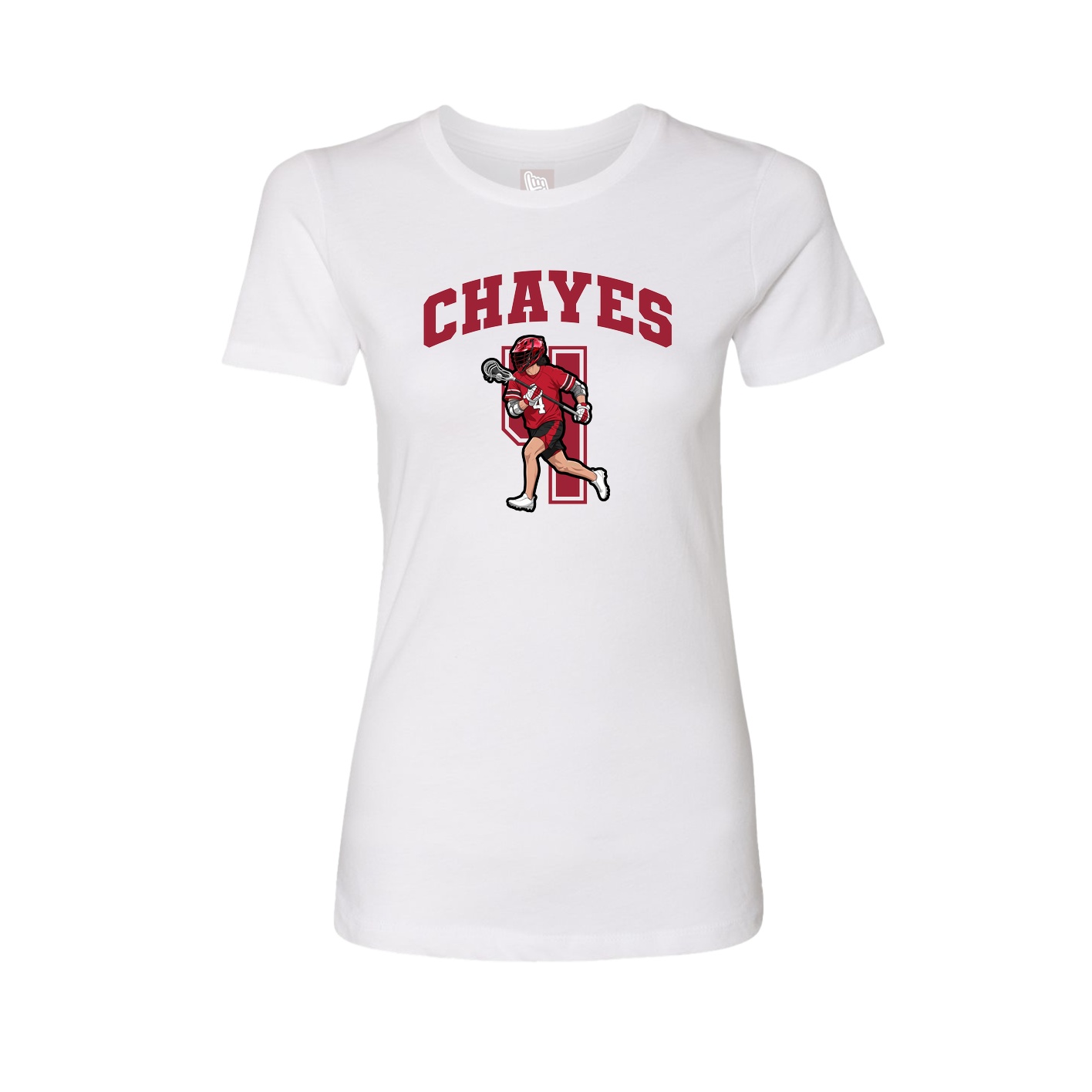 Fitted Women's Tee — Number in White
