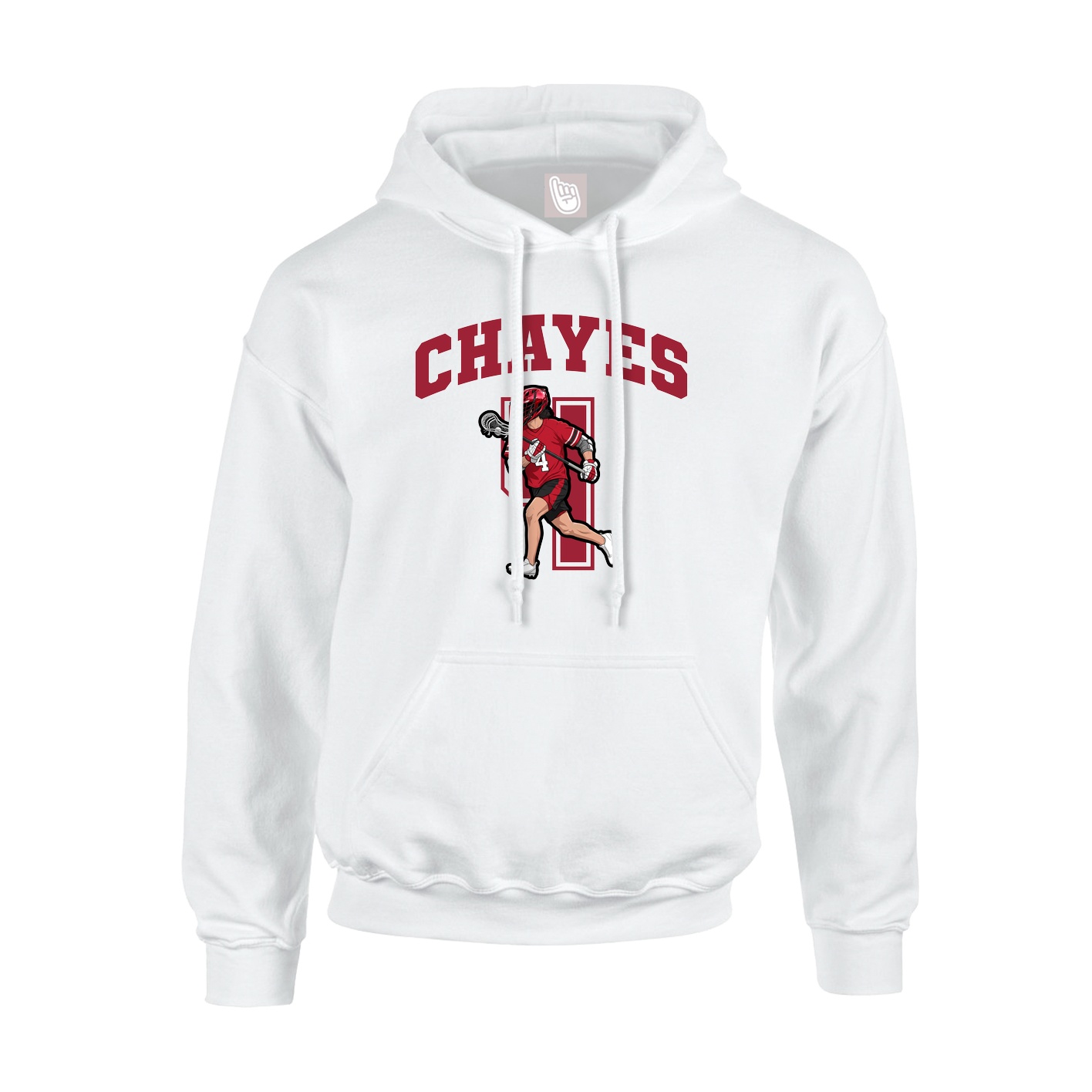 Youth Hoodie — Number in White