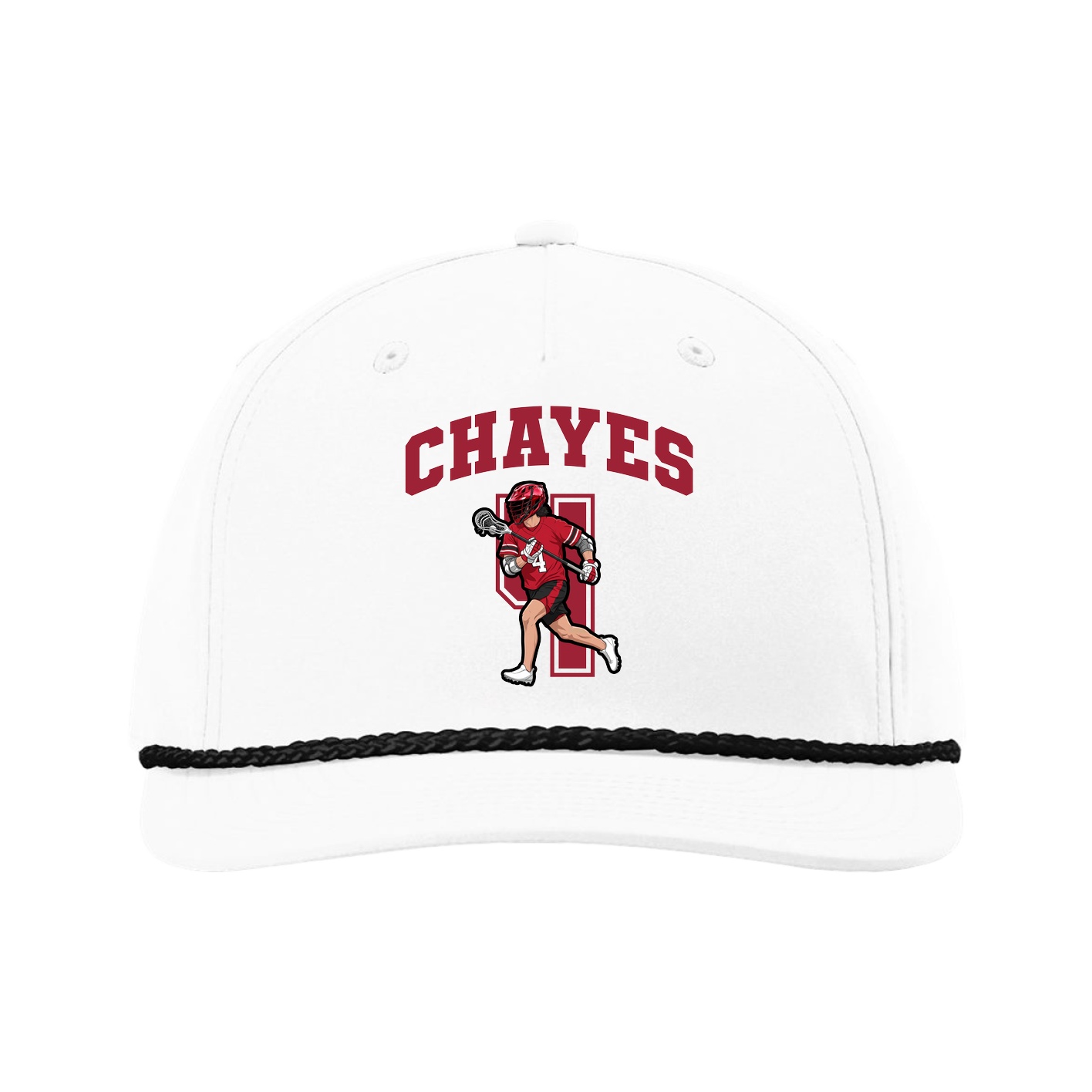 Five-Panel Classic Rope Cap — Number in White