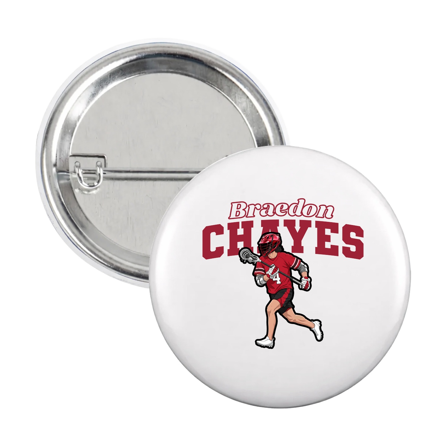 Game Day Button — Name Arch in White