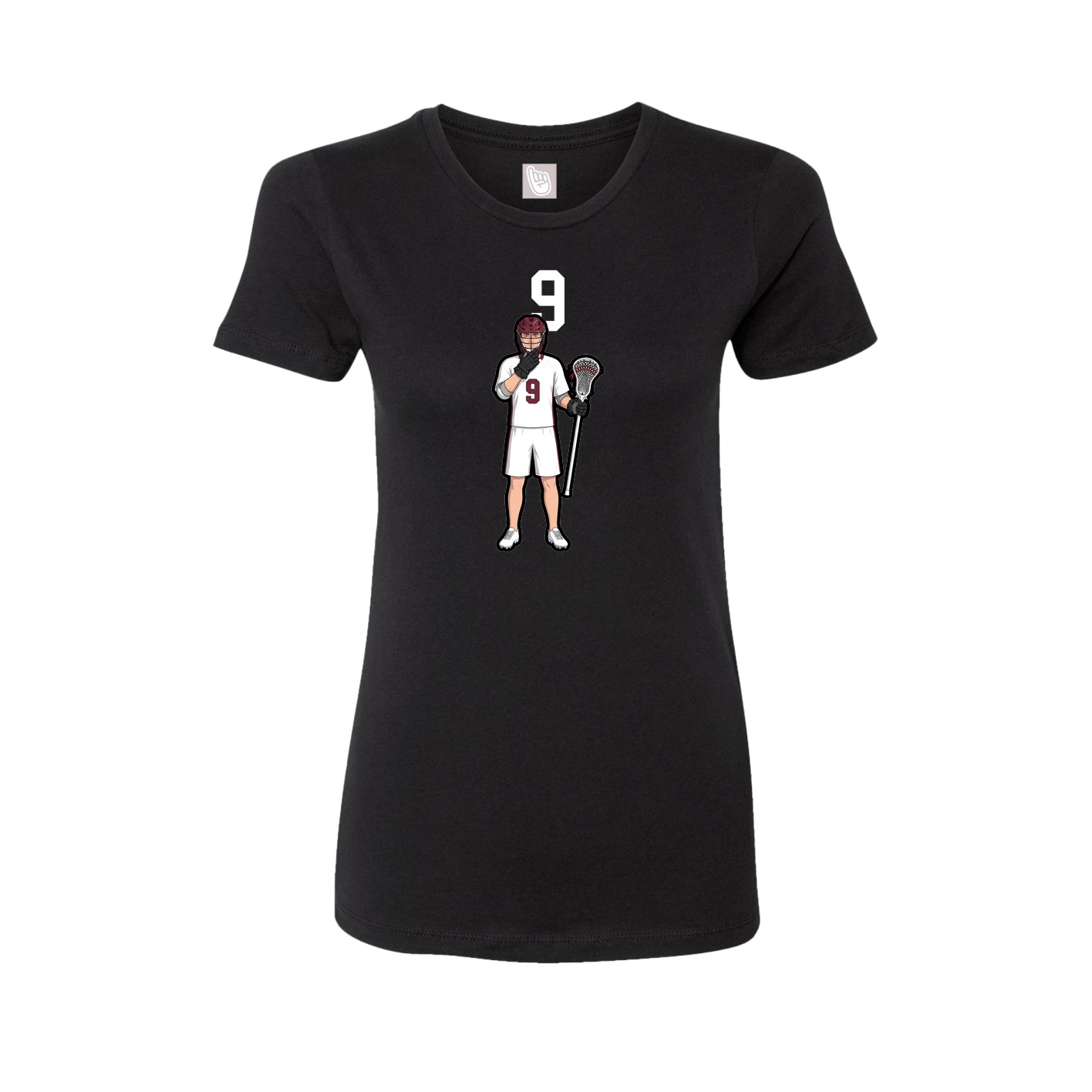 Fitted Women's Tee — Number Top in Black