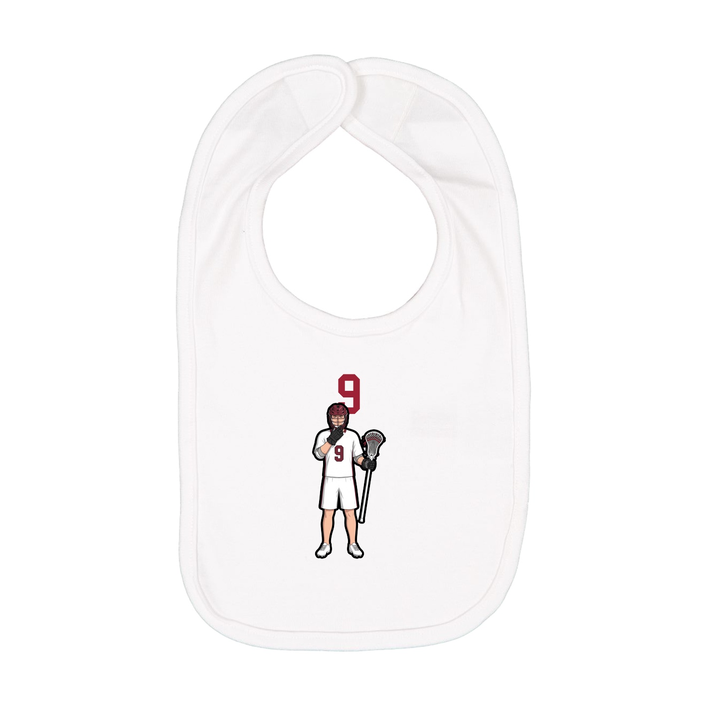 Infant Bib — Number Top in White
