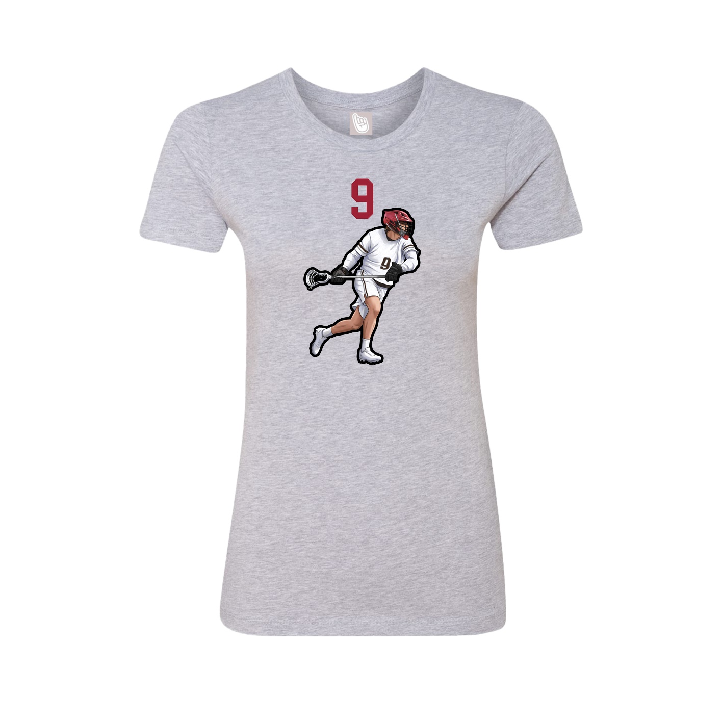 Fitted Women's Tee — Number Top in Grey