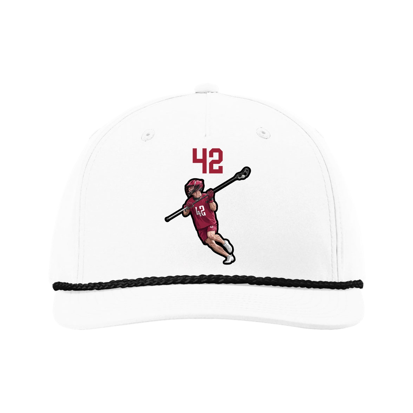 Five-Panel Classic Rope Cap — Number Top in White
