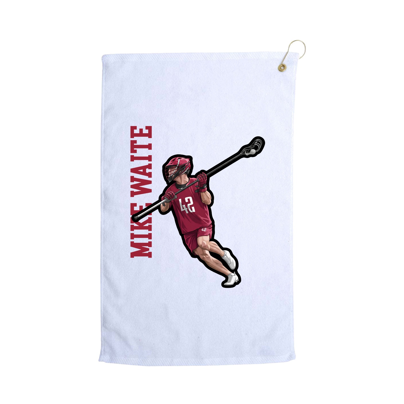 Golf Towel — Name Vertical in White
