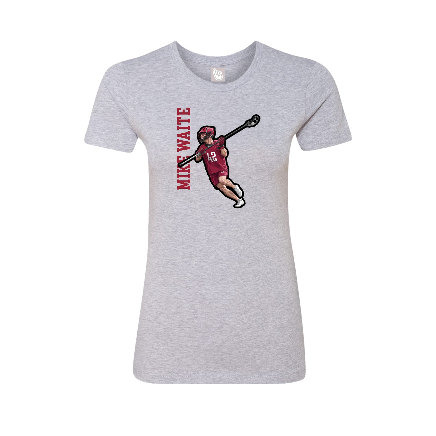 Fitted Women's Tee — Name Vertical in Grey