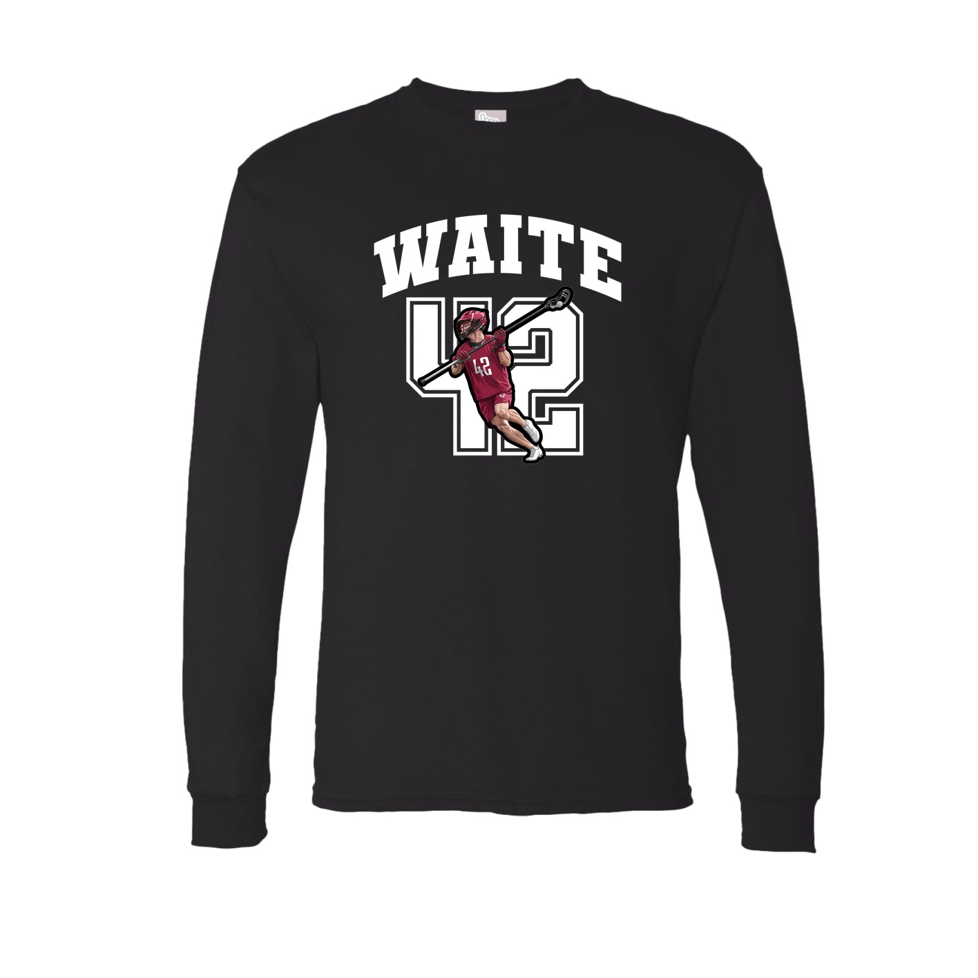 Long Sleeve Tee — Number in Black