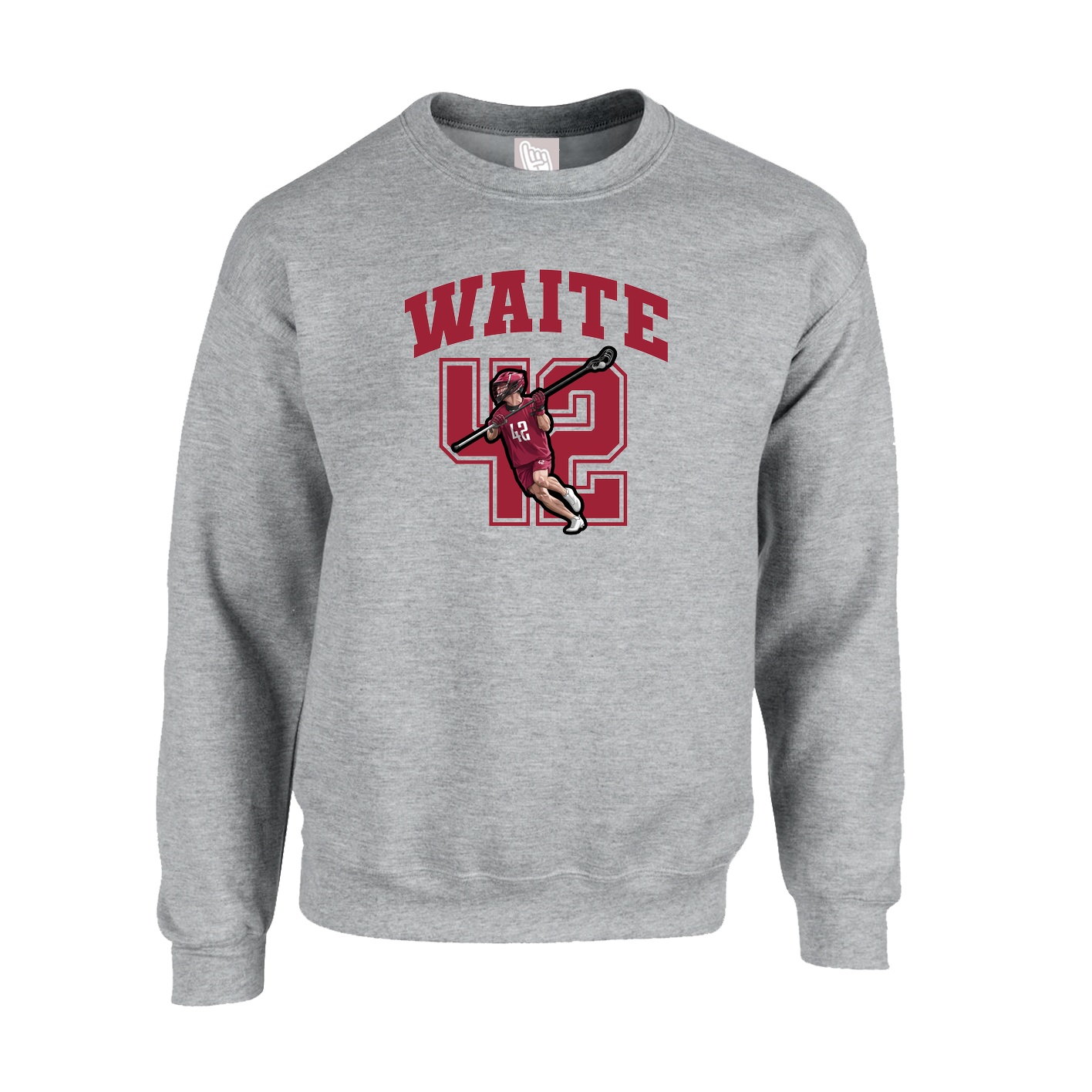 Fleece Crew — Number in Grey