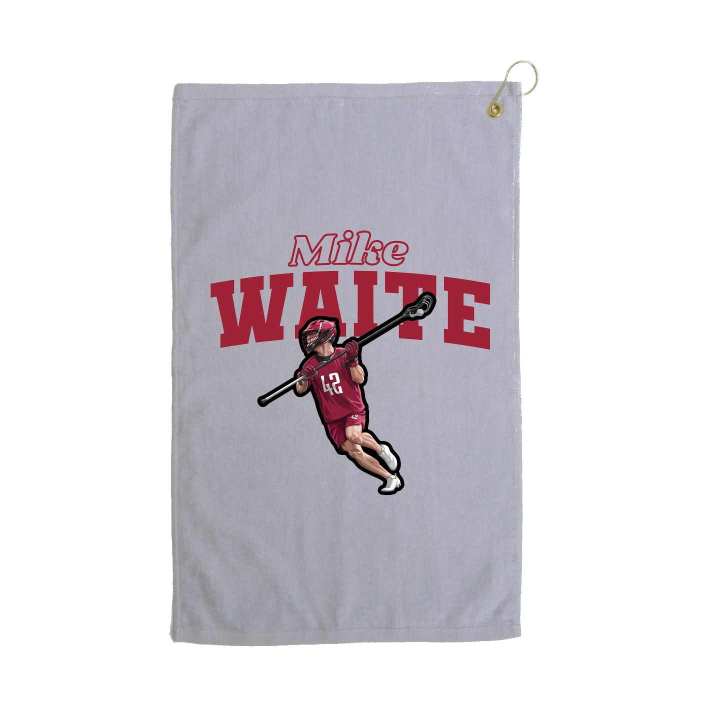 Golf Towel — Name Arch in Grey