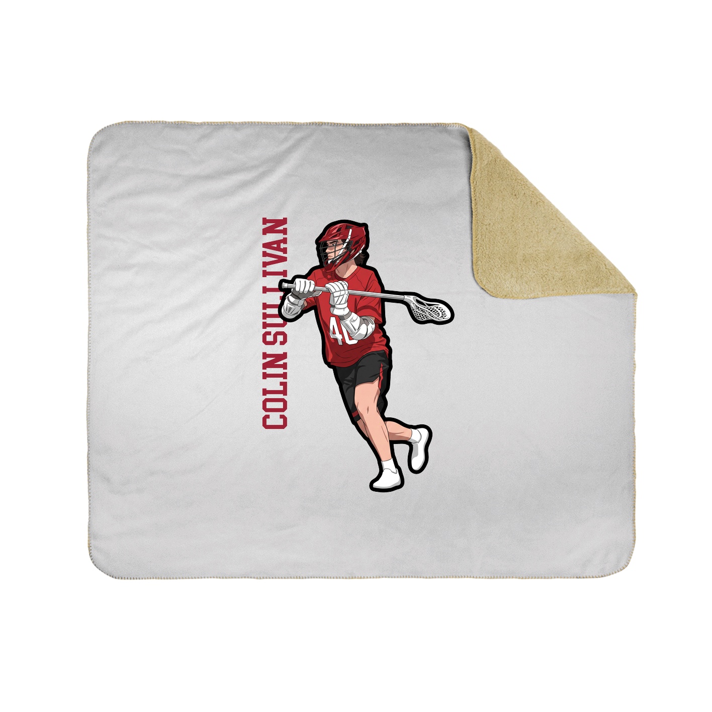 Throw Blanket — Name Vertical in White
