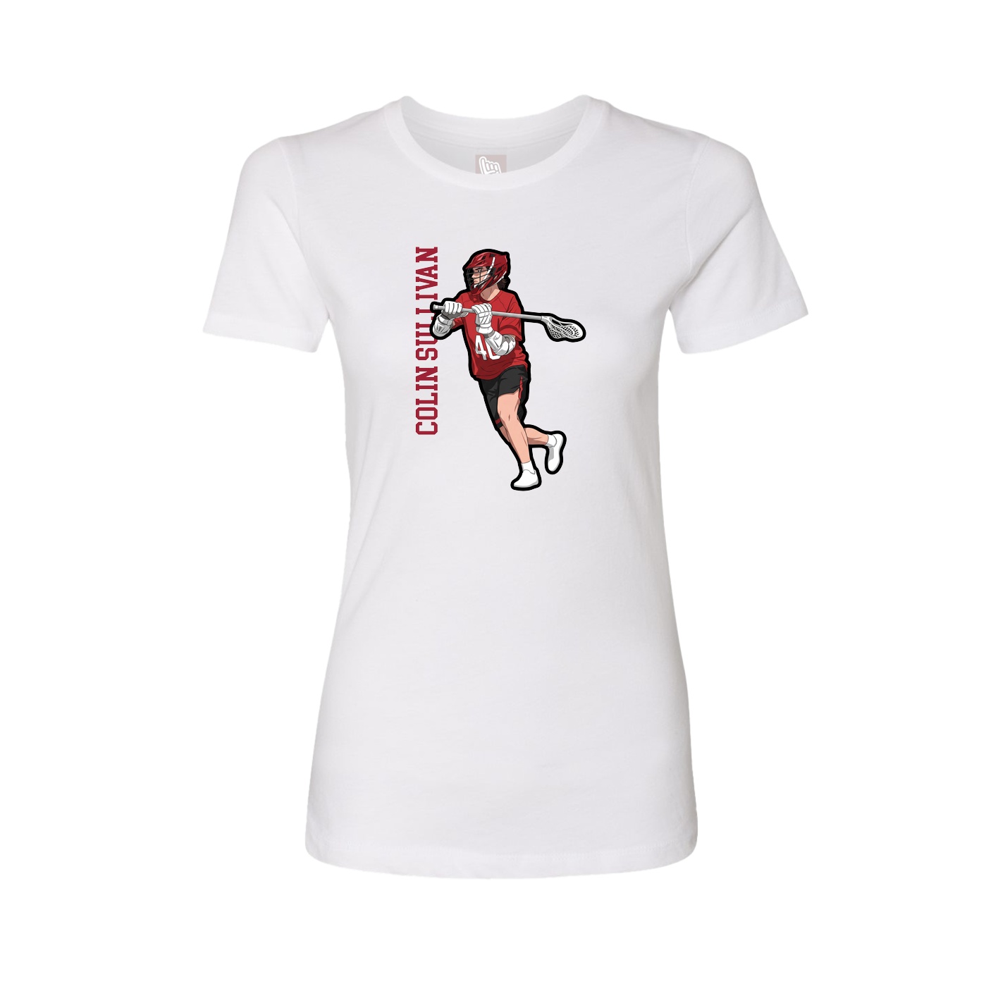 Fitted Women's Tee — Name Vertical in White