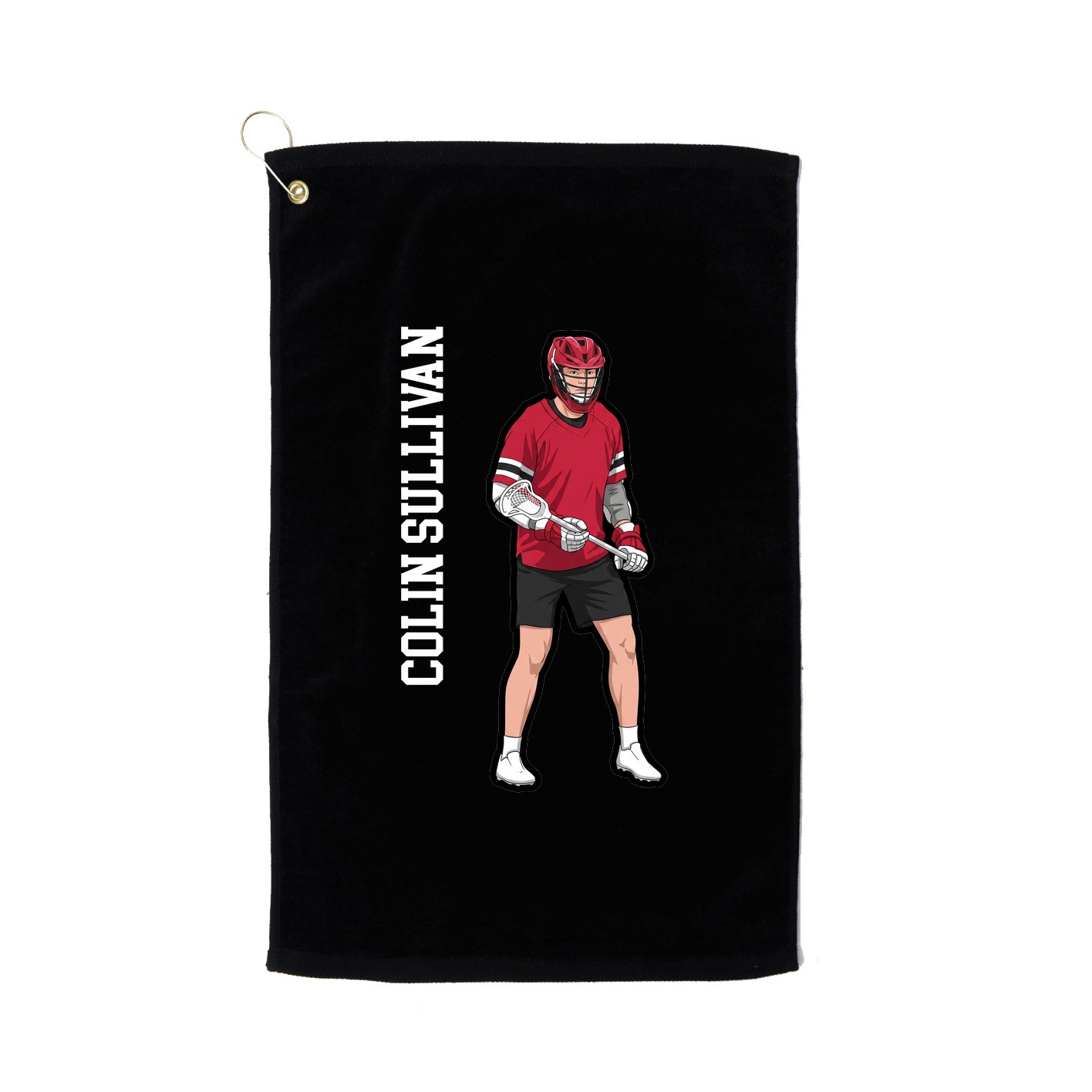 Golf Towel — Name Vertical in Black