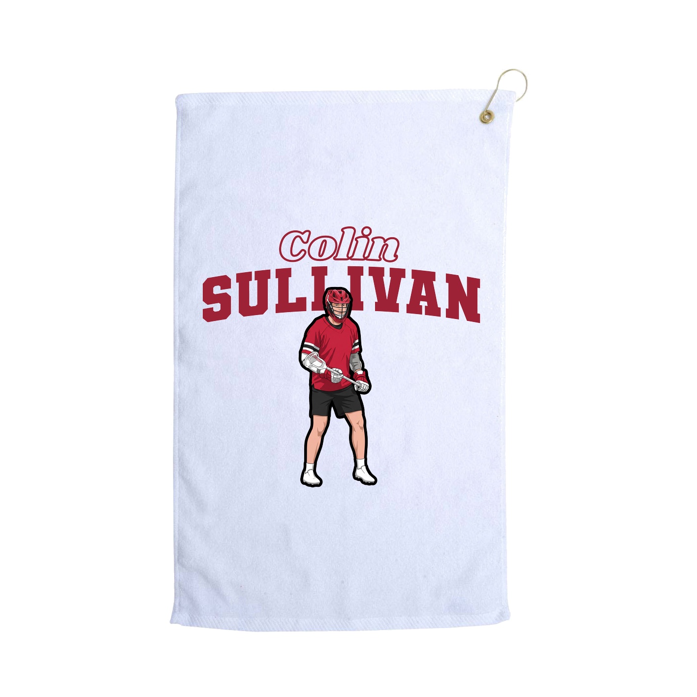 Golf Towel — Name Arch in White