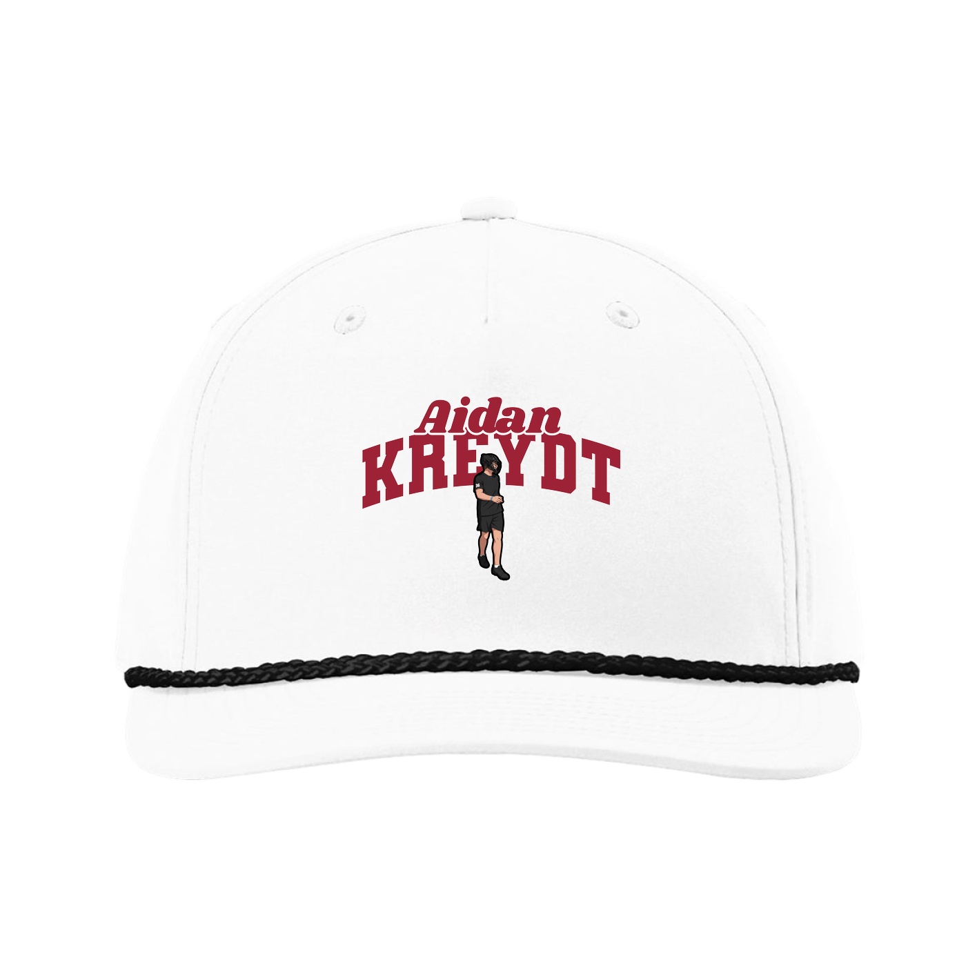 Five-Panel Classic Rope Cap — Signature Arch in White
