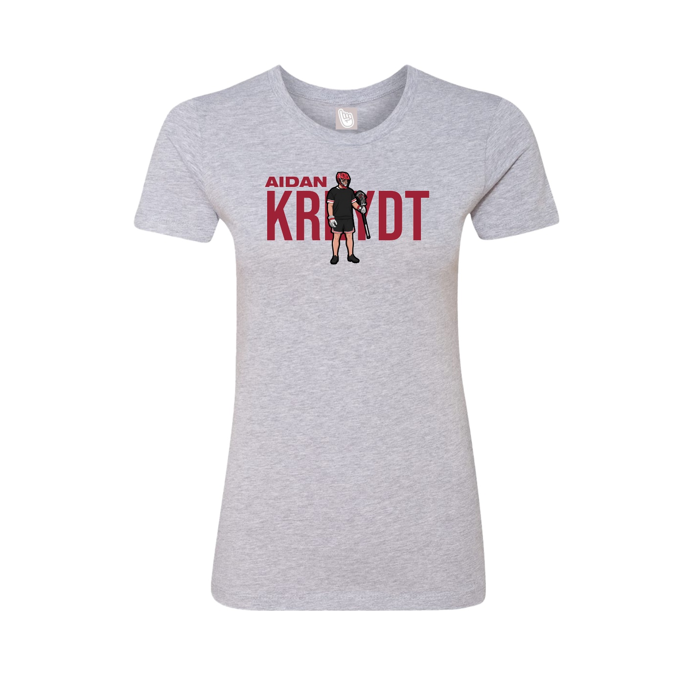 Fitted Women's Tee — Player Name in Grey