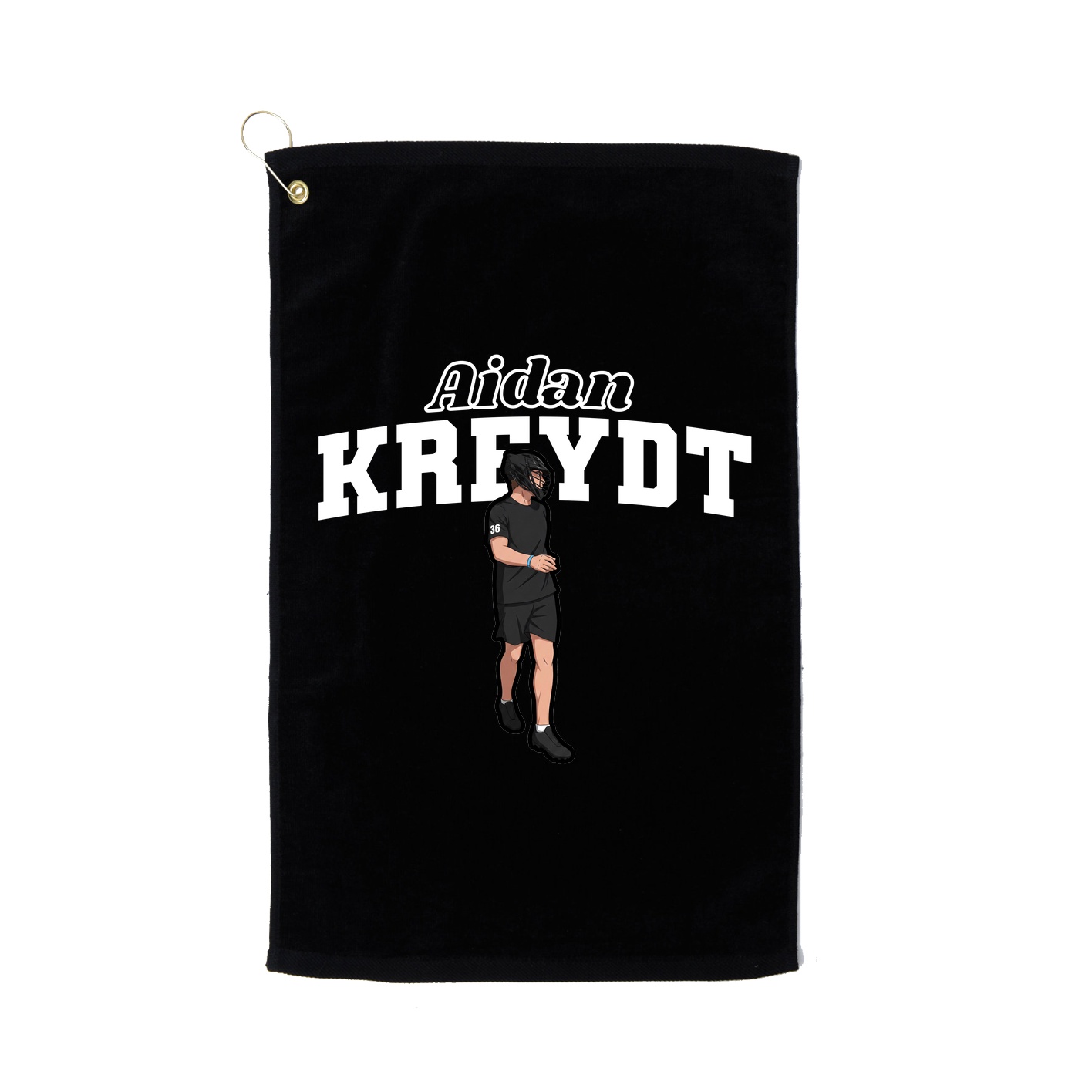 Golf Towel — Name Arch in Black