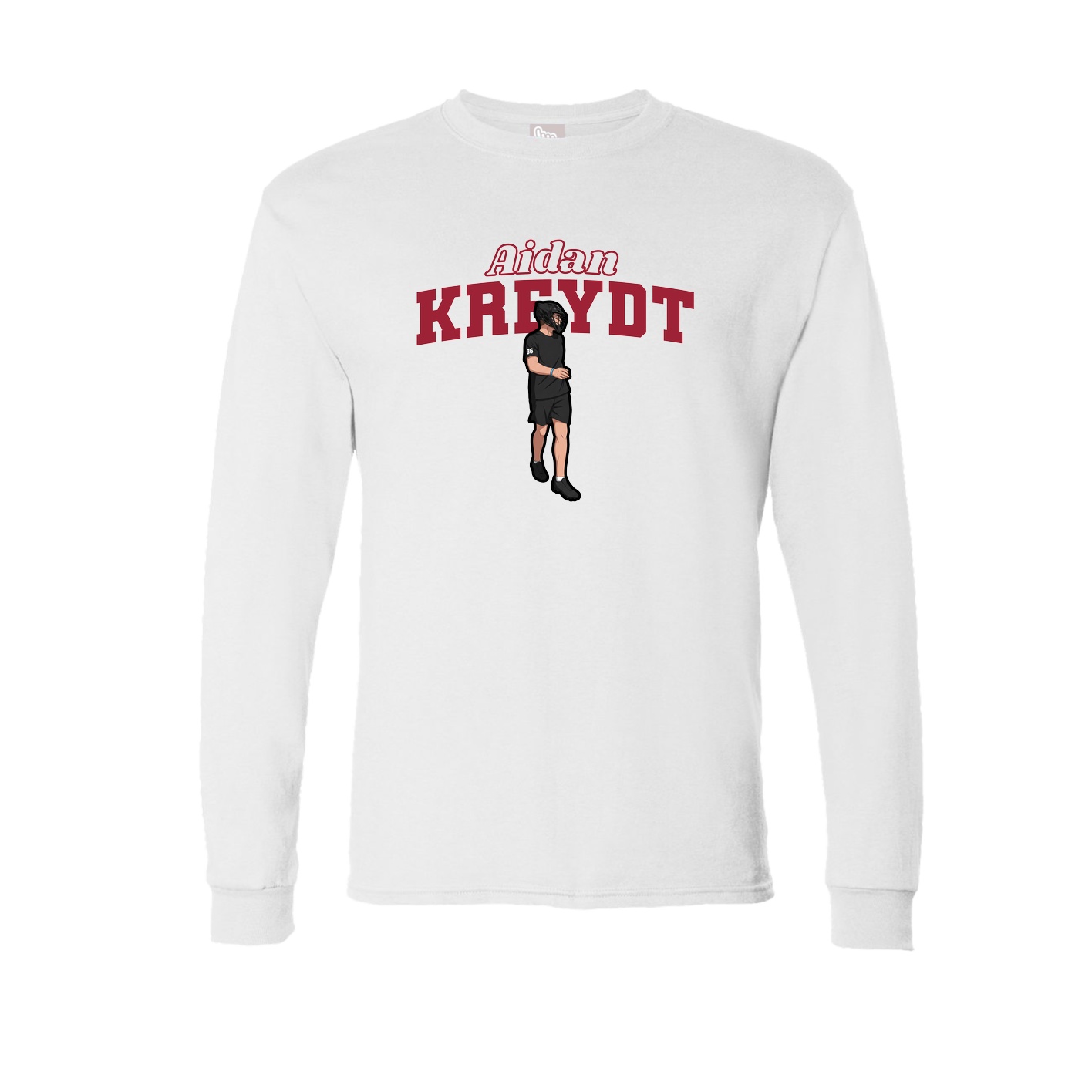 Long Sleeve Tee — Name Arch in White