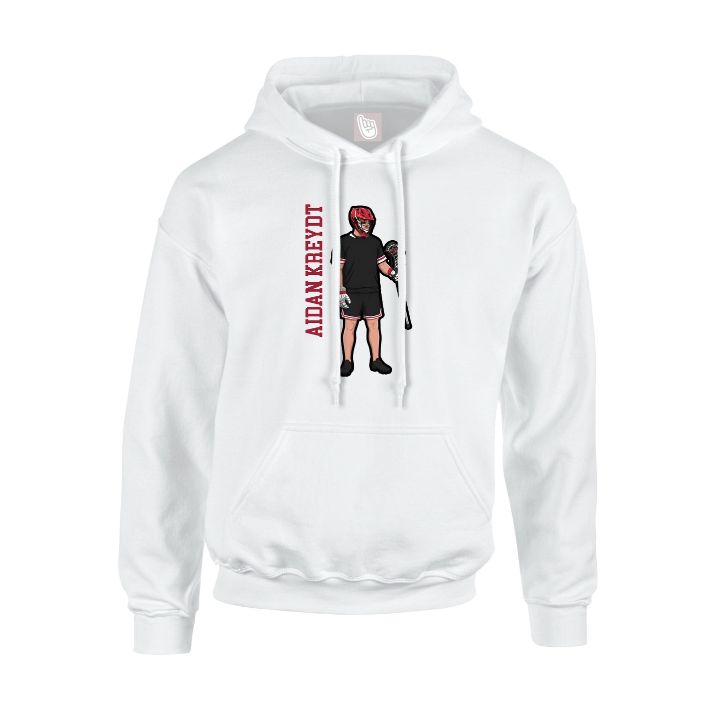 Youth Hoodie — Name Vertical in White