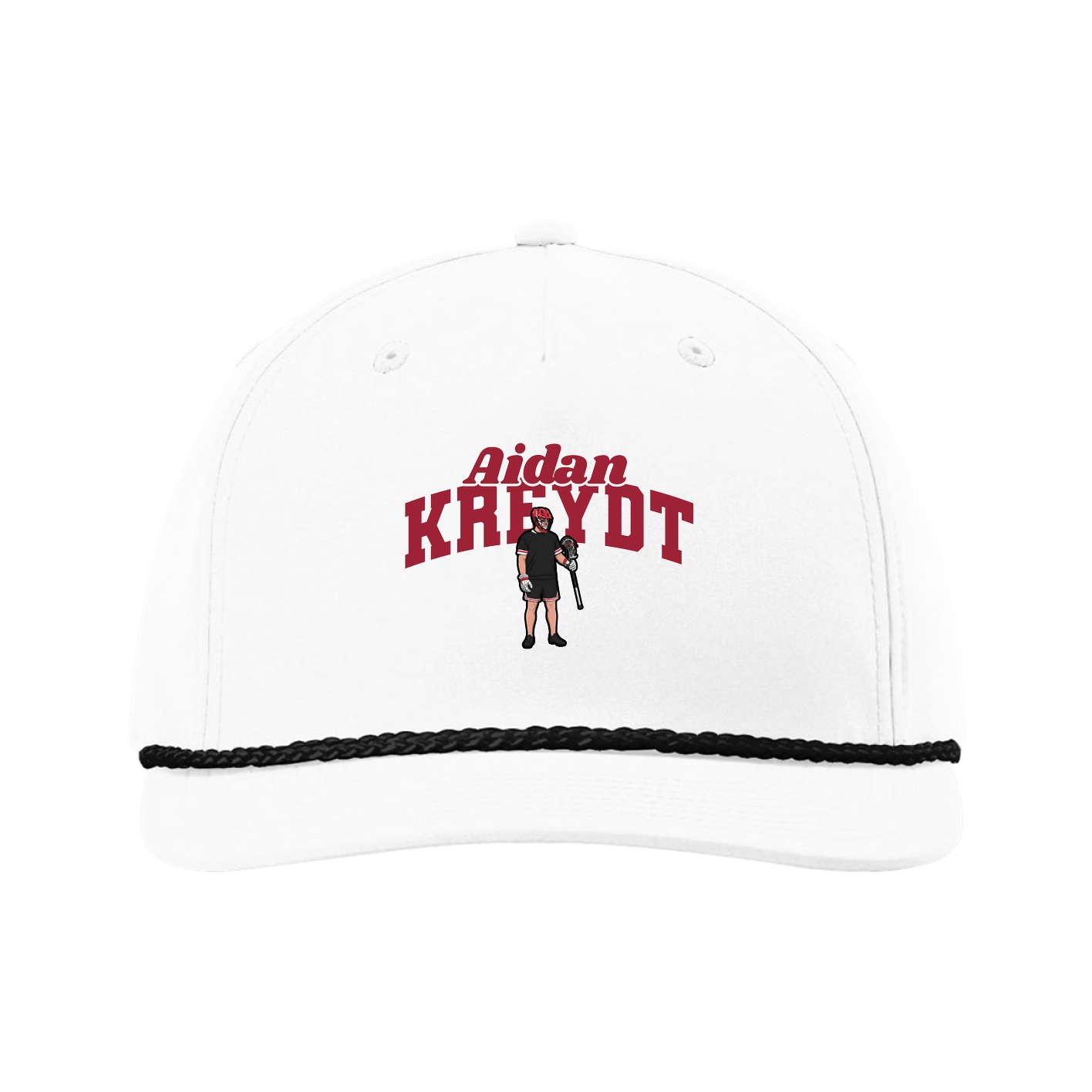 Five-Panel Classic Rope Cap — Signature Arch in White