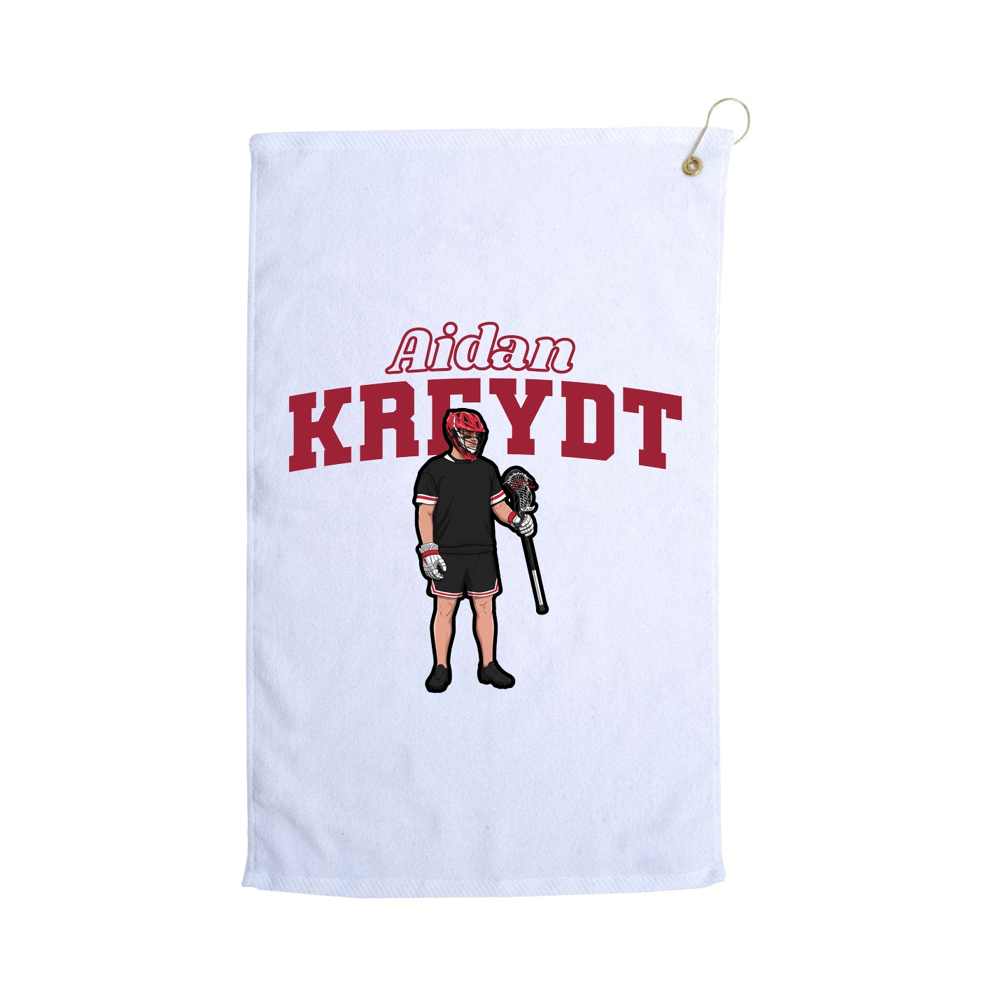Golf Towel — Name Arch in White
