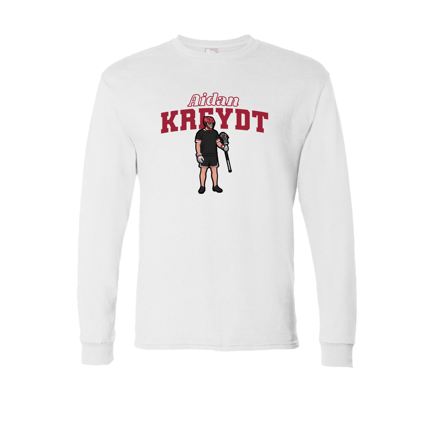 Long Sleeve Tee — Name Arch in White