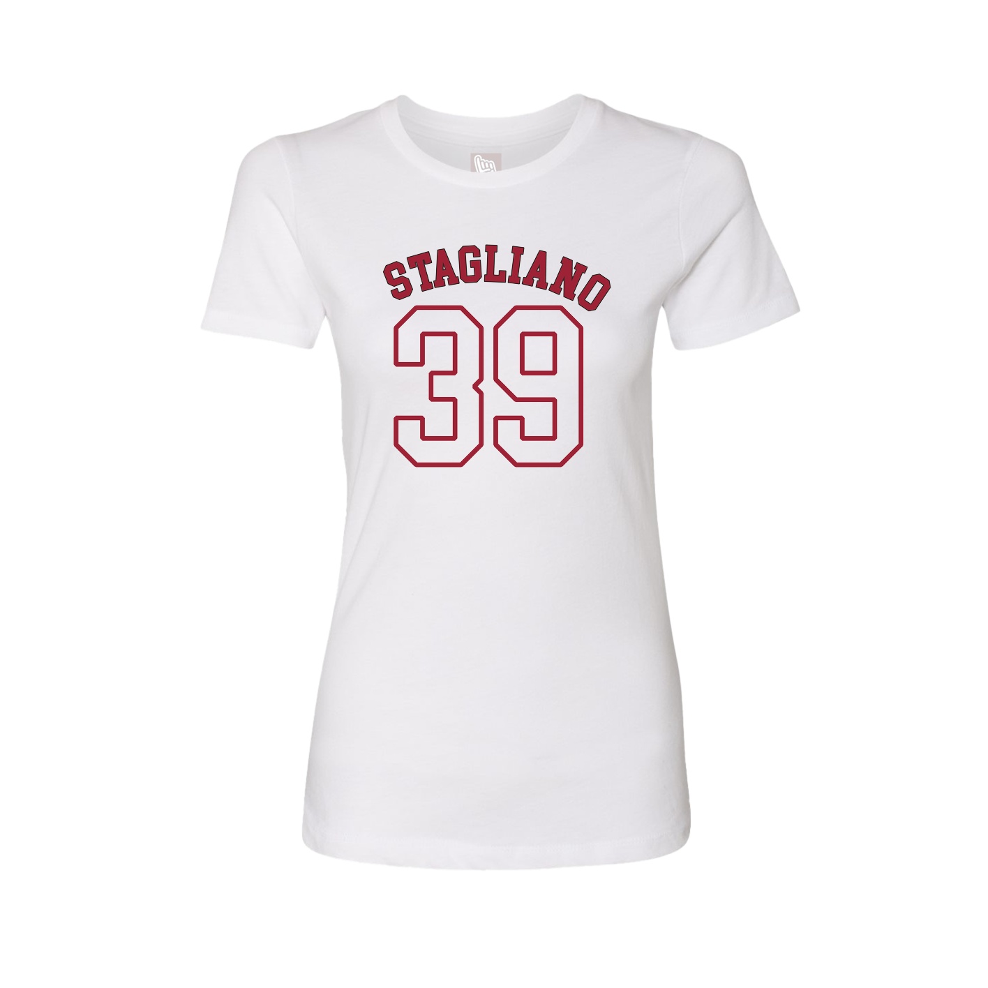 Fitted Women's Tee — Shirsey Arch in White