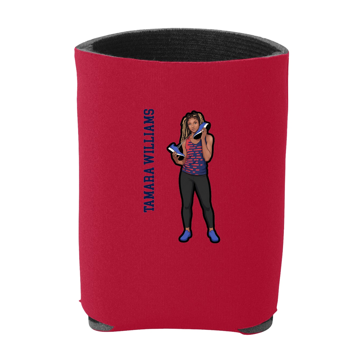 Can Holder — Name Vertical in Red