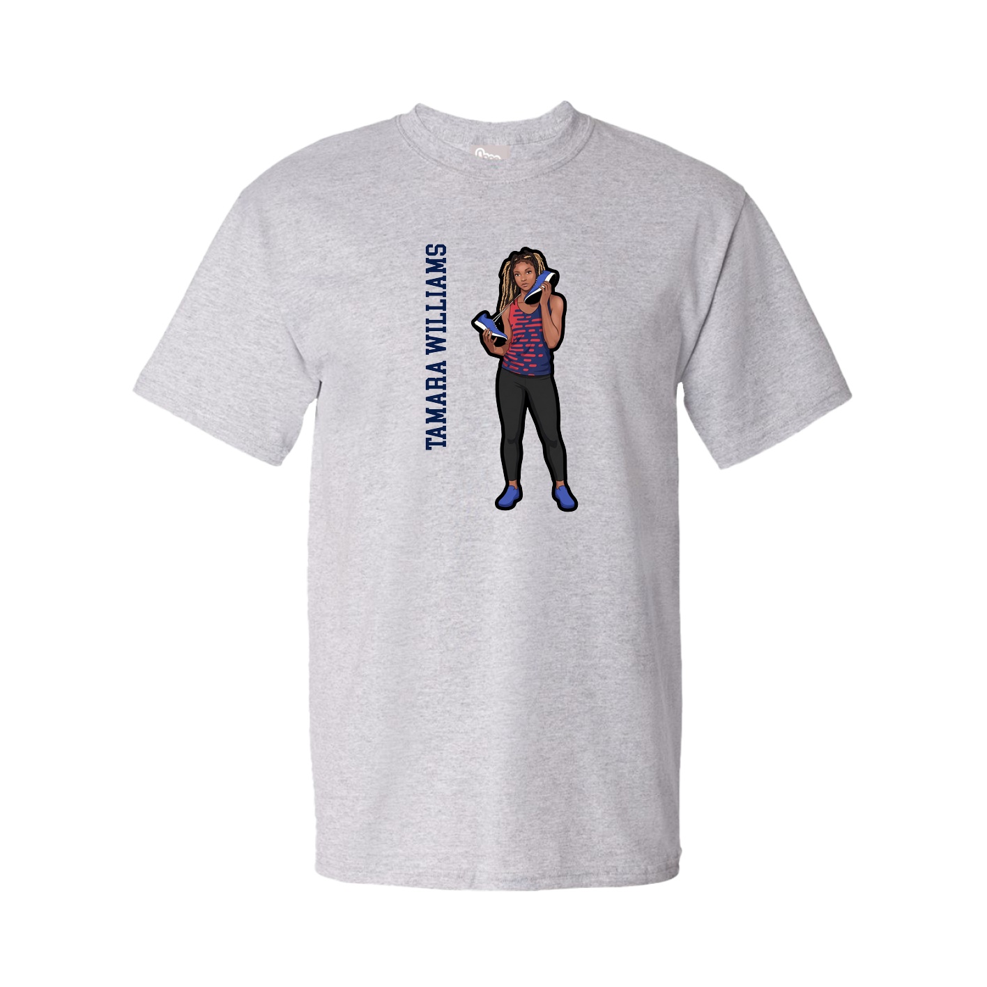 Tee — Name Vertical in Grey