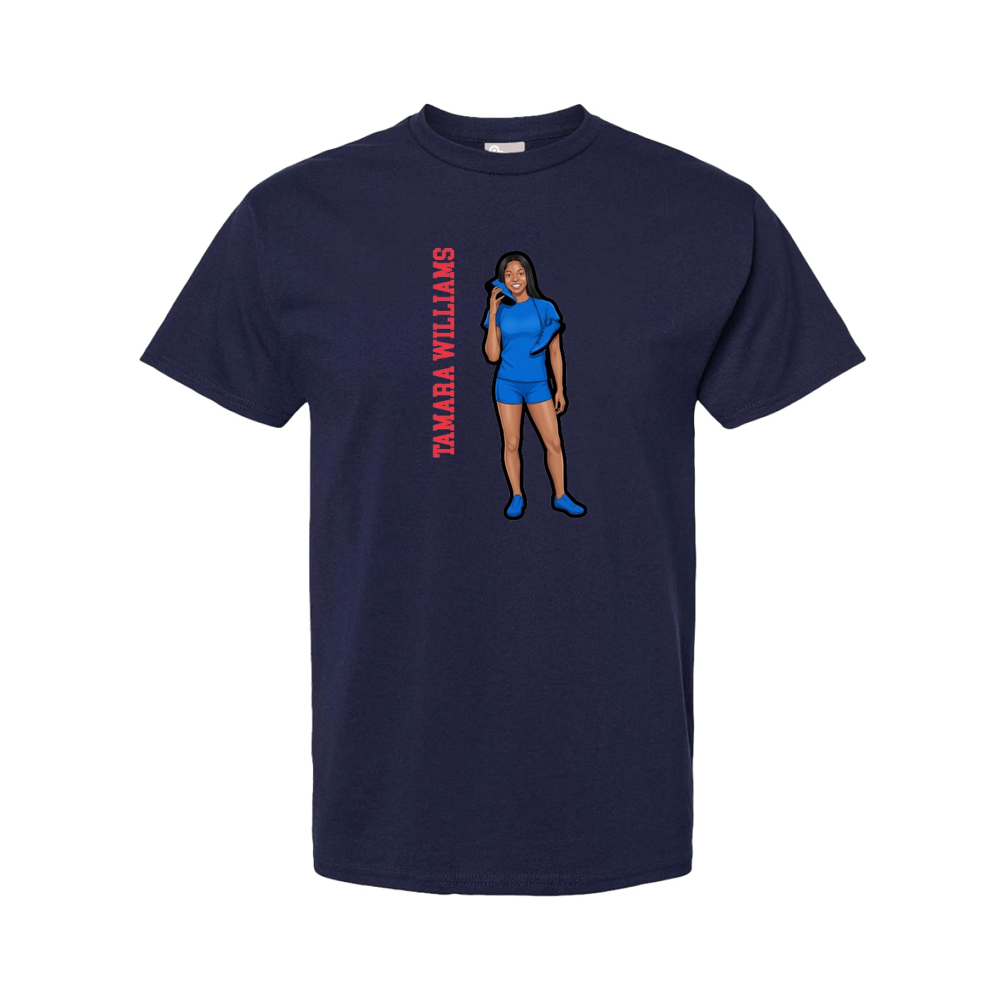 Youth Tee — Name Vertical in Navy