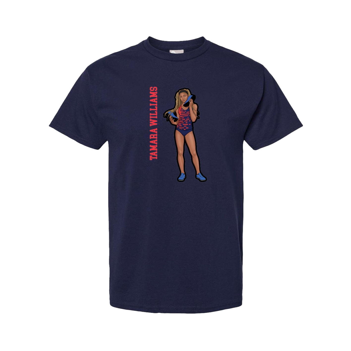 Tee — Name Vertical in Navy