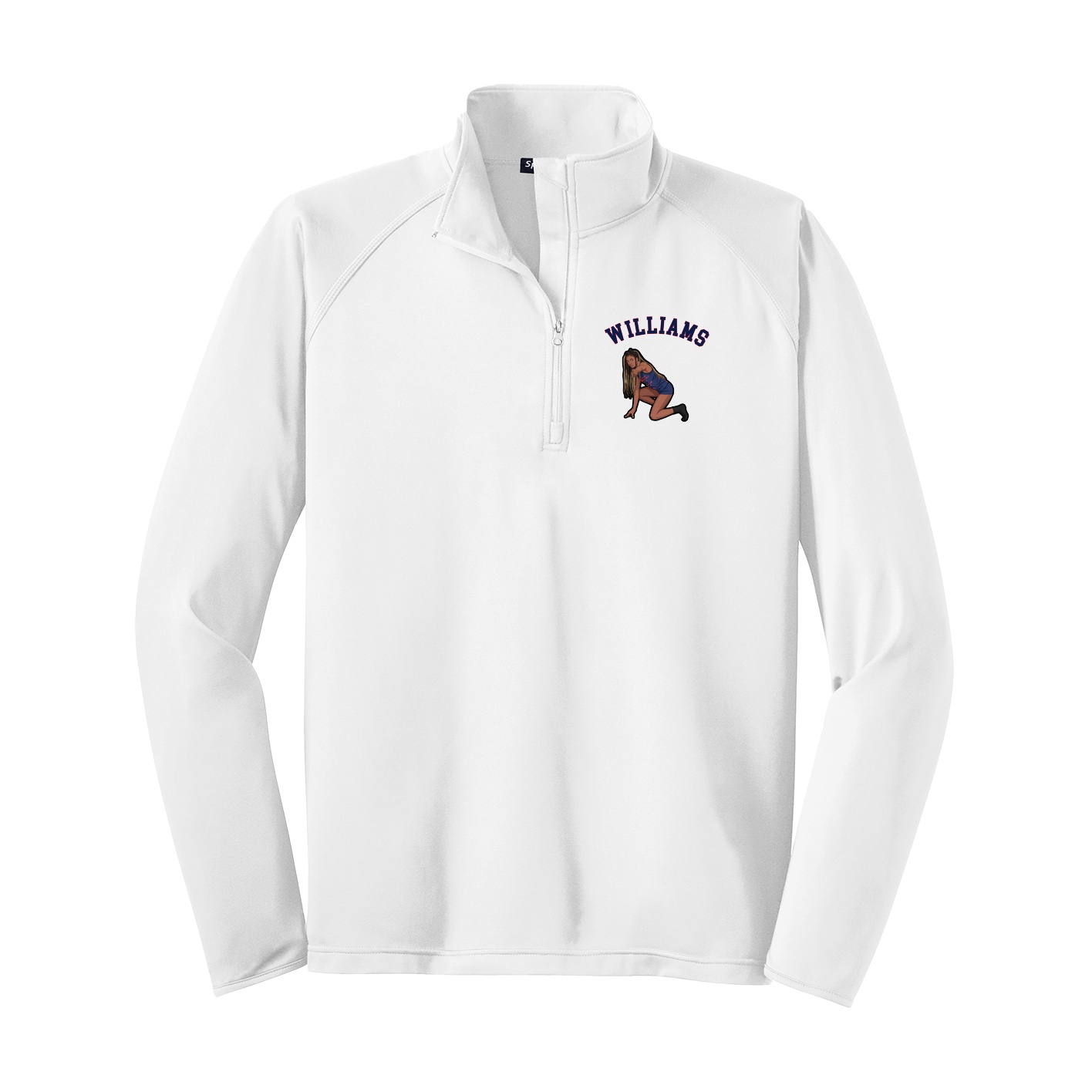 Q-Zip Pullover — Shirsey Arch in White