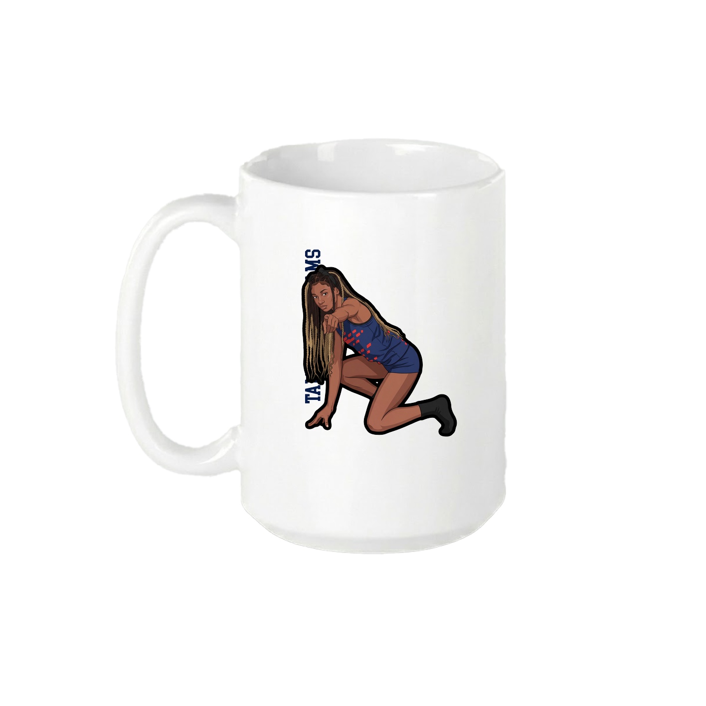 15oz Coffee Mug — Name Vertical in White