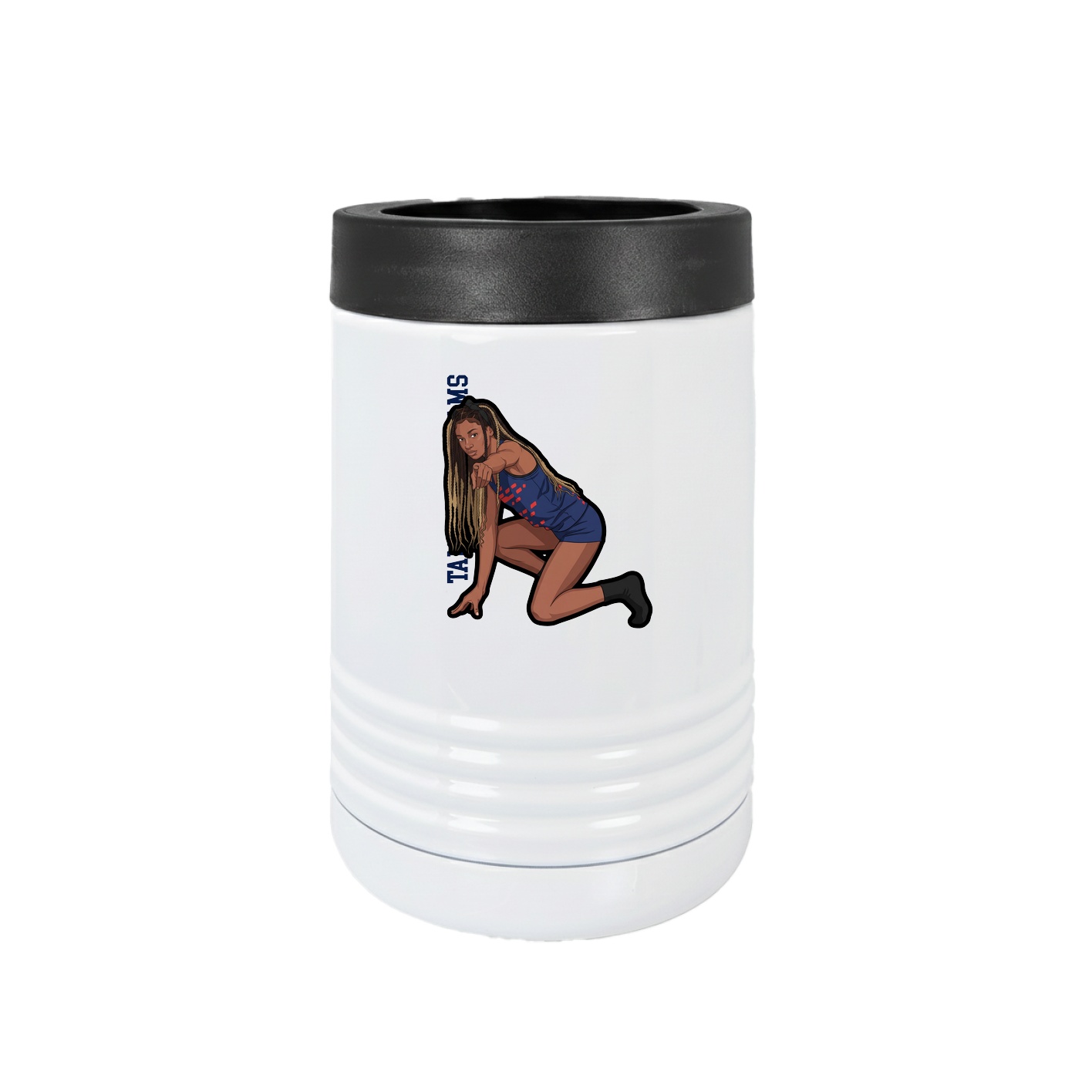 Beverage Holder — Name Vertical in White
