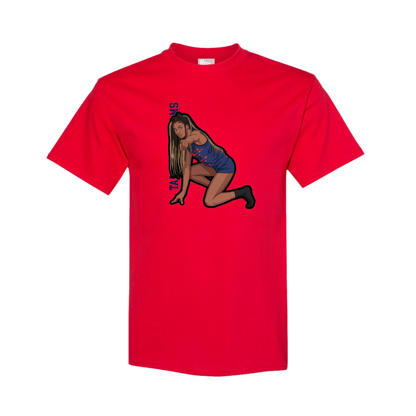 Youth Tee — Name Vertical in Red