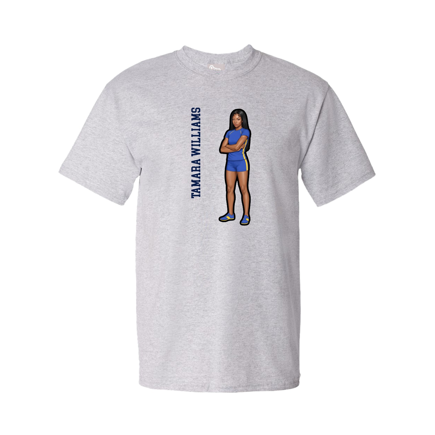 Tee — Name Vertical in Grey