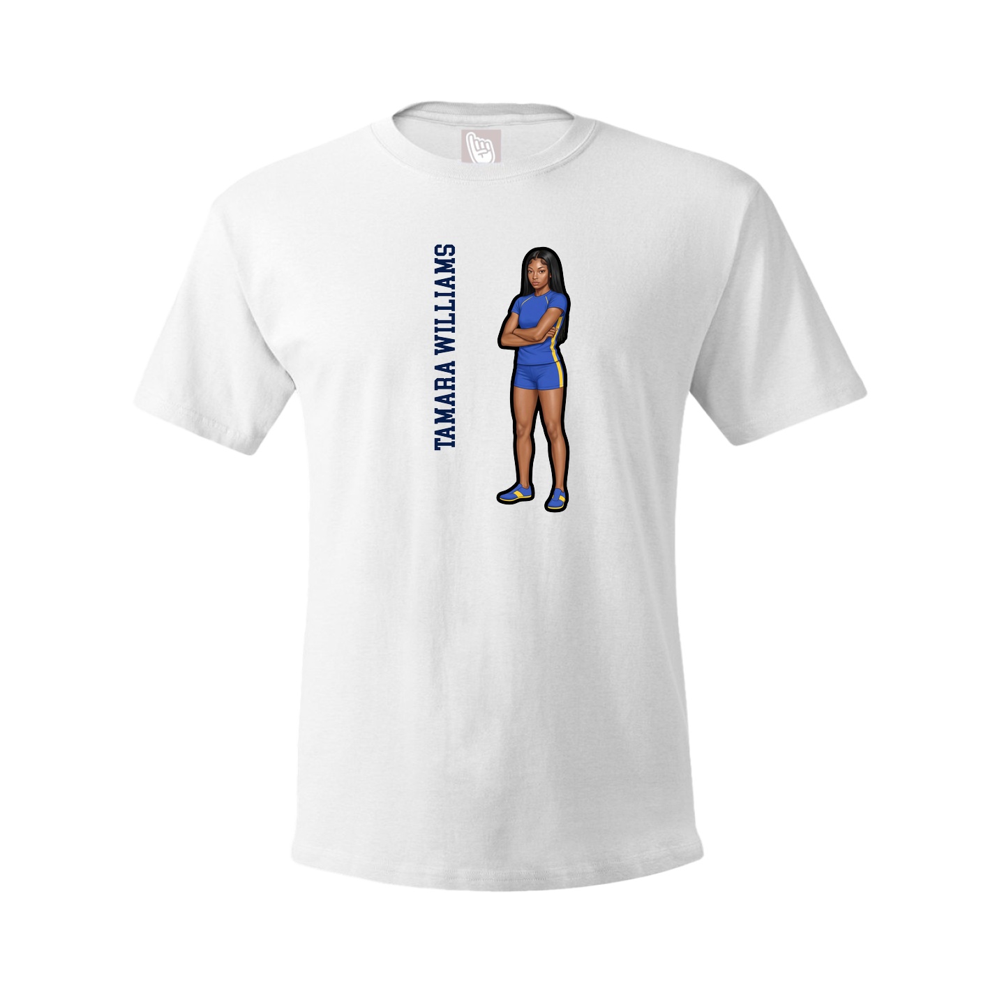 Youth Tee — Name Vertical in White