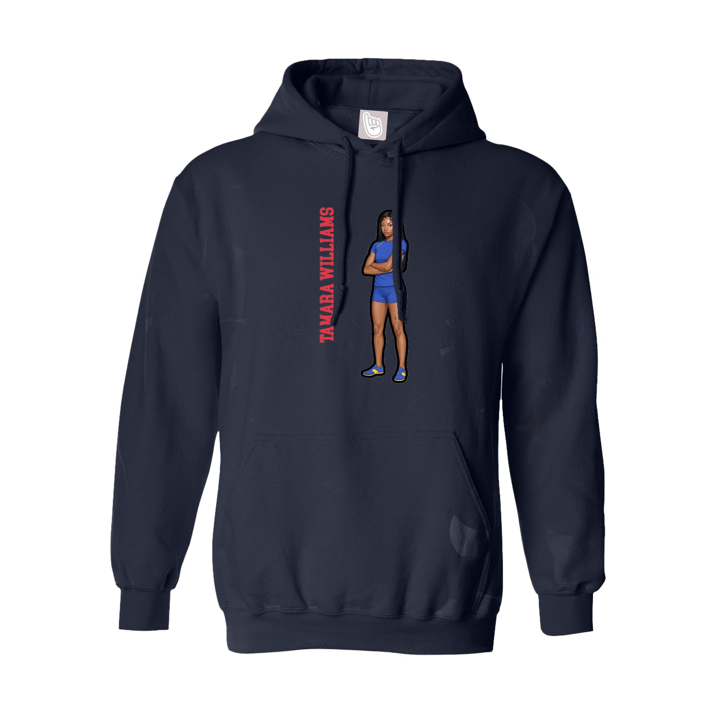 Youth Hoodie — Name Vertical in Navy