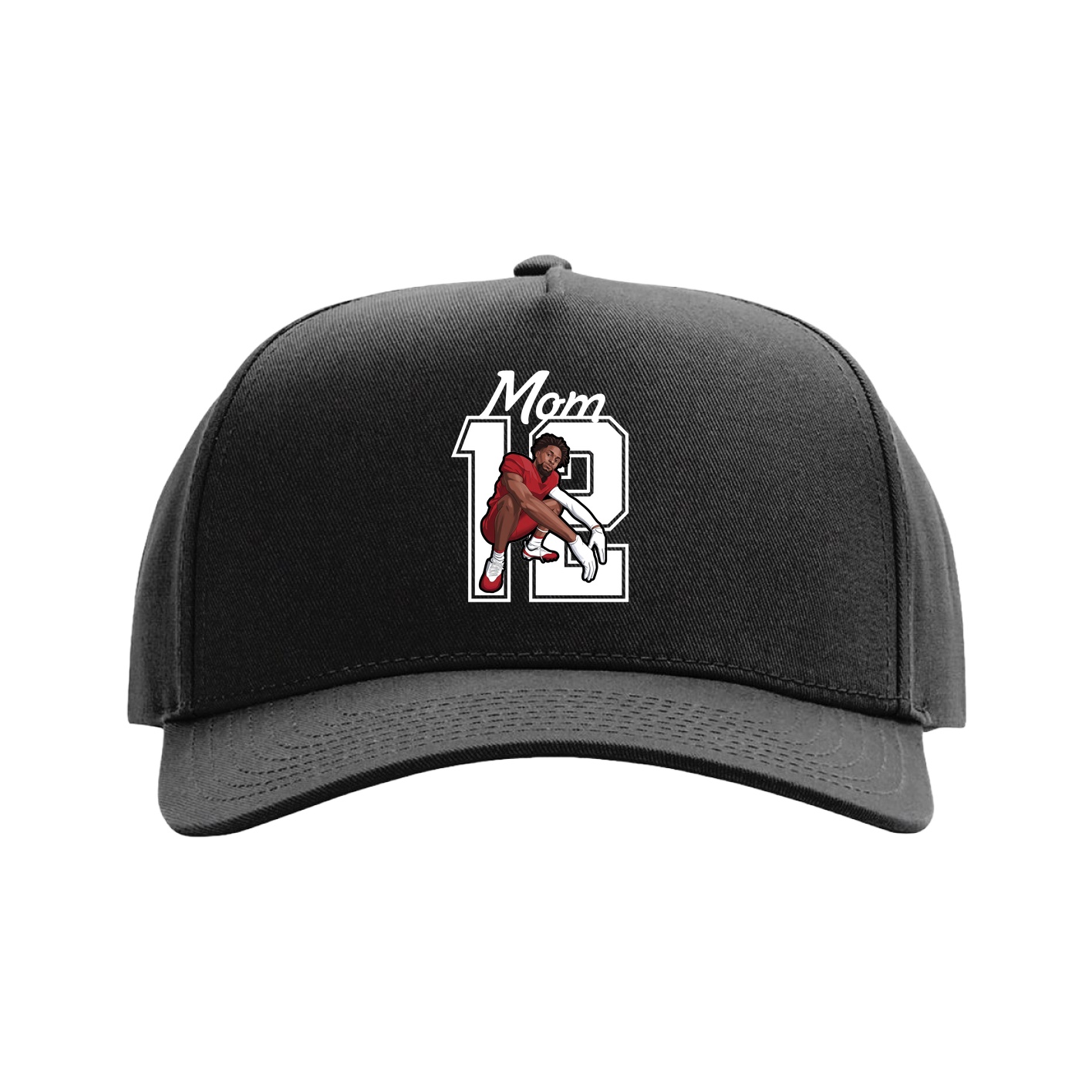 Full Fabric Five-Panel Champ Cap — Mothers Day Shirsey in Black