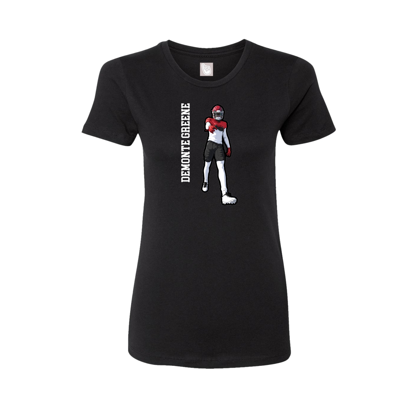 Fitted Women's Tee — Name Vertical in Black