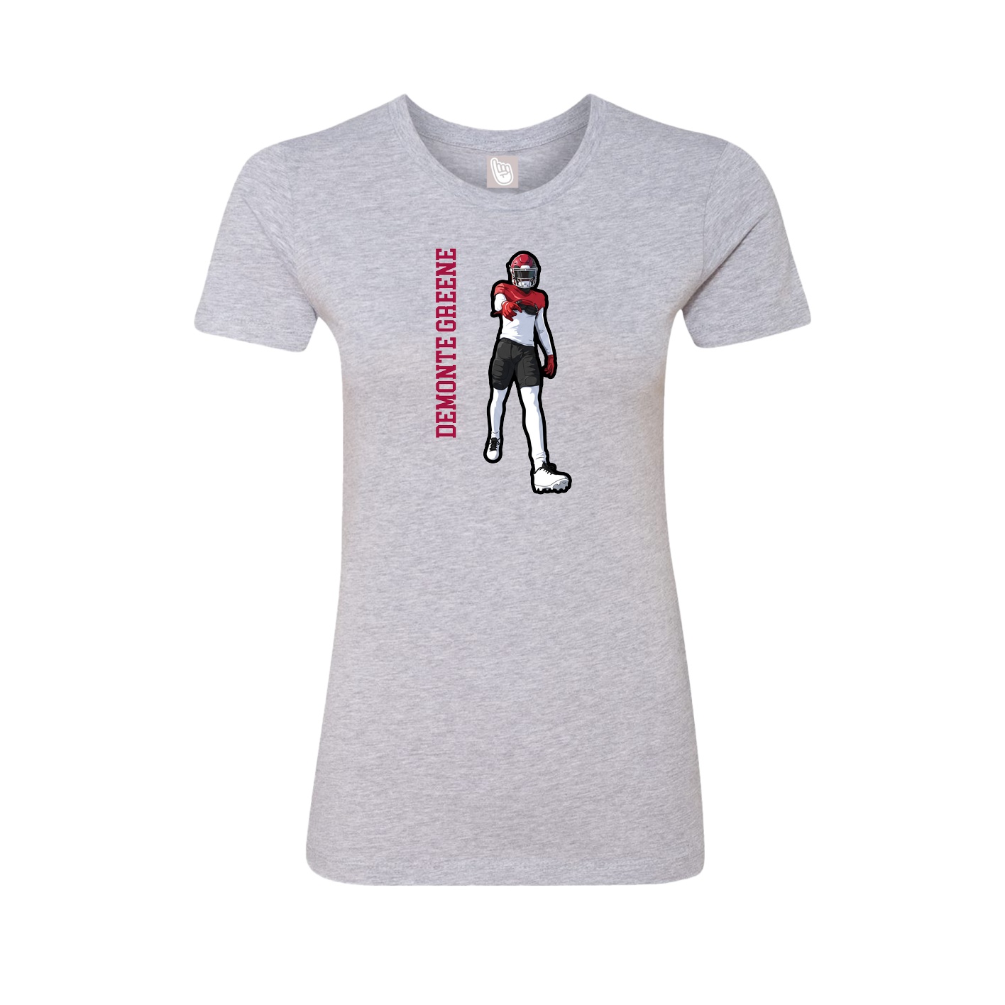 Womens Tee — Name Vertical in Grey